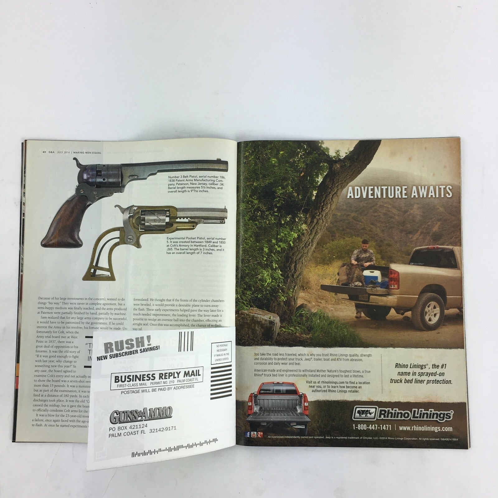 July 2014 Guns & Ammo Magazine Colonel Colt's R.Lee Ermey Leupold Mark 6 1-6x