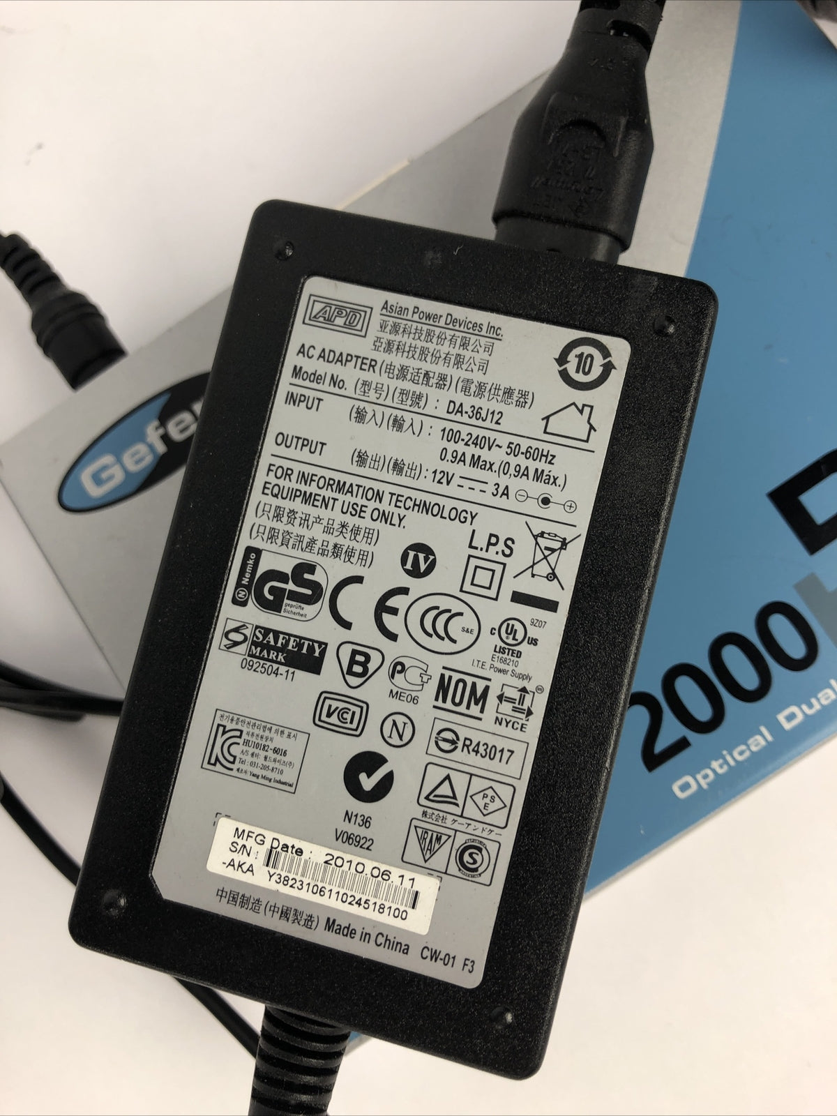 GEFEN 2000 HDS OPTICAL DVI EXTENSION SENDER with Power Supply - Fast Shipping