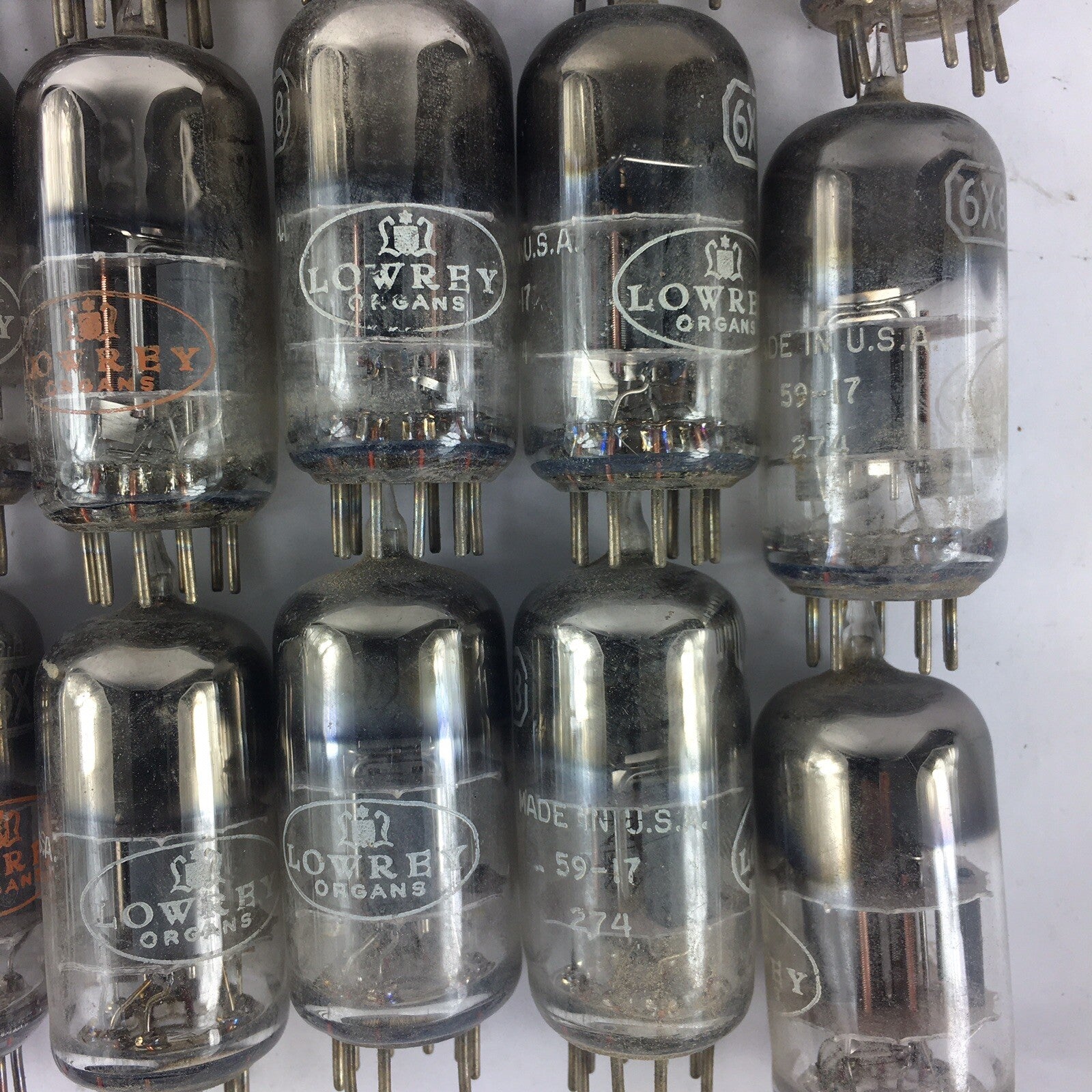 Lot of 40: Lowery Vacuum Tubes 6X8 Used Not Tested
