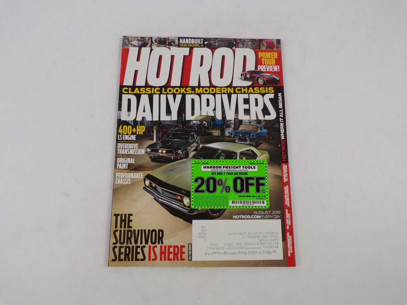 August 2019 Hot Rod Magazine Daily Drivers Classic Looks,Modern Chassis Power