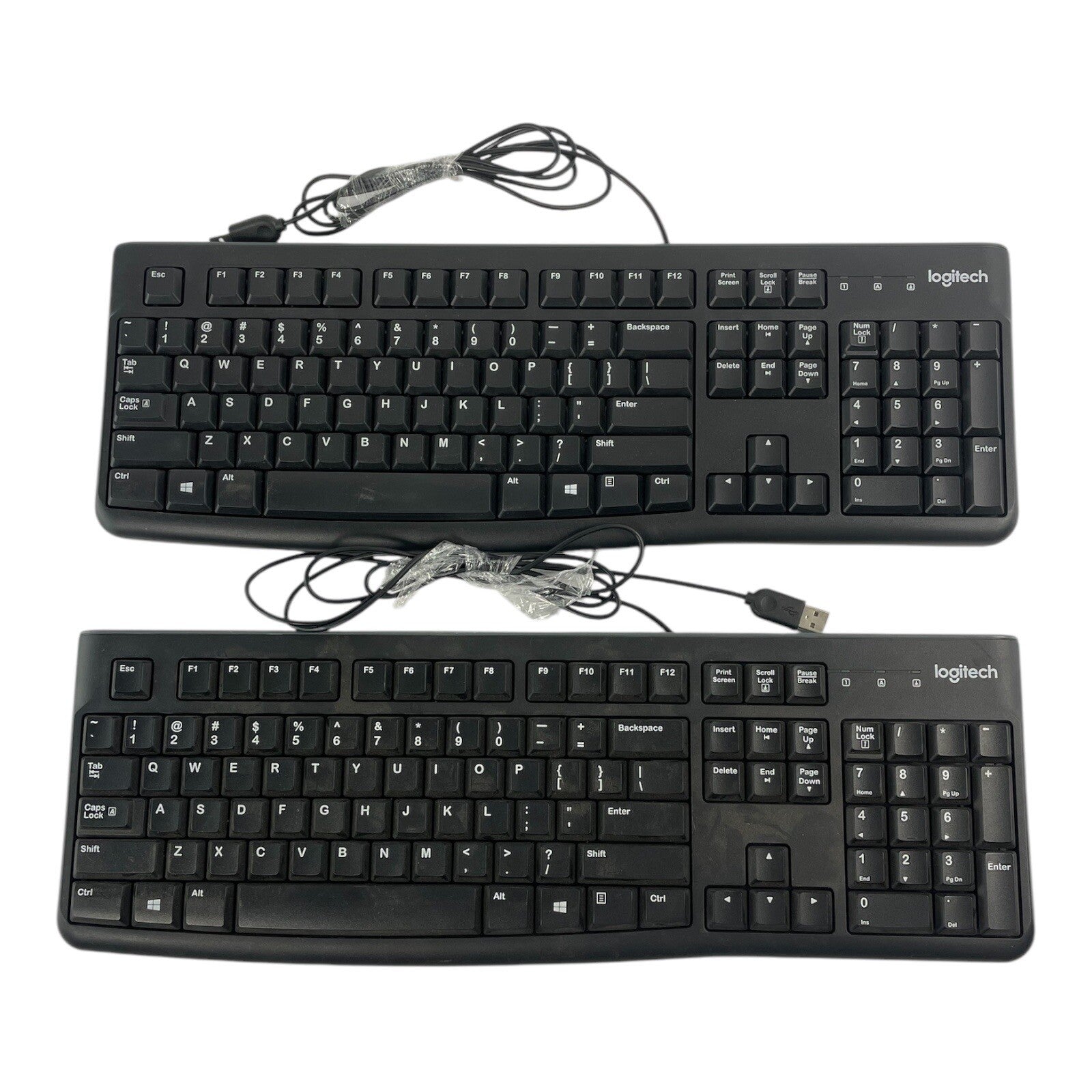 Lot of 2: Logitech K120 USB Wired Desktop Keyboard