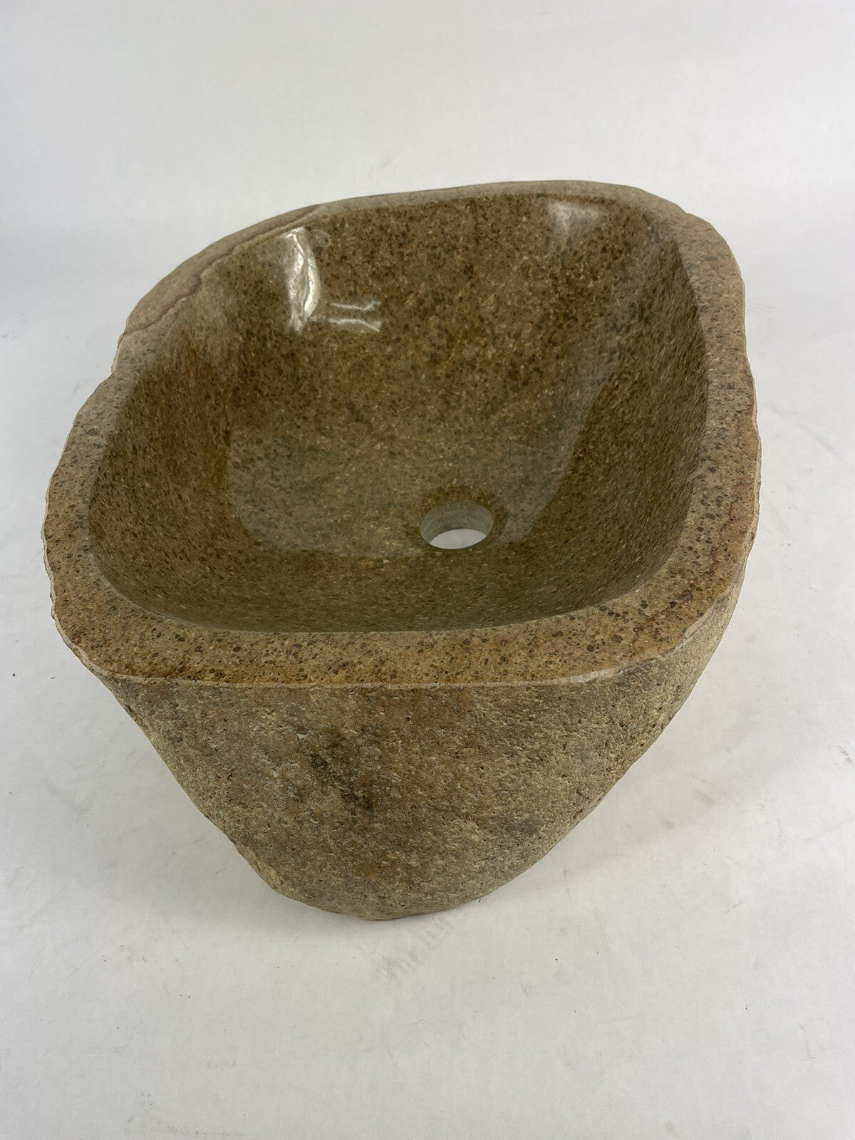Stone Forest C28 pebble vessel sink natural granite boulder luxury bathroom basin