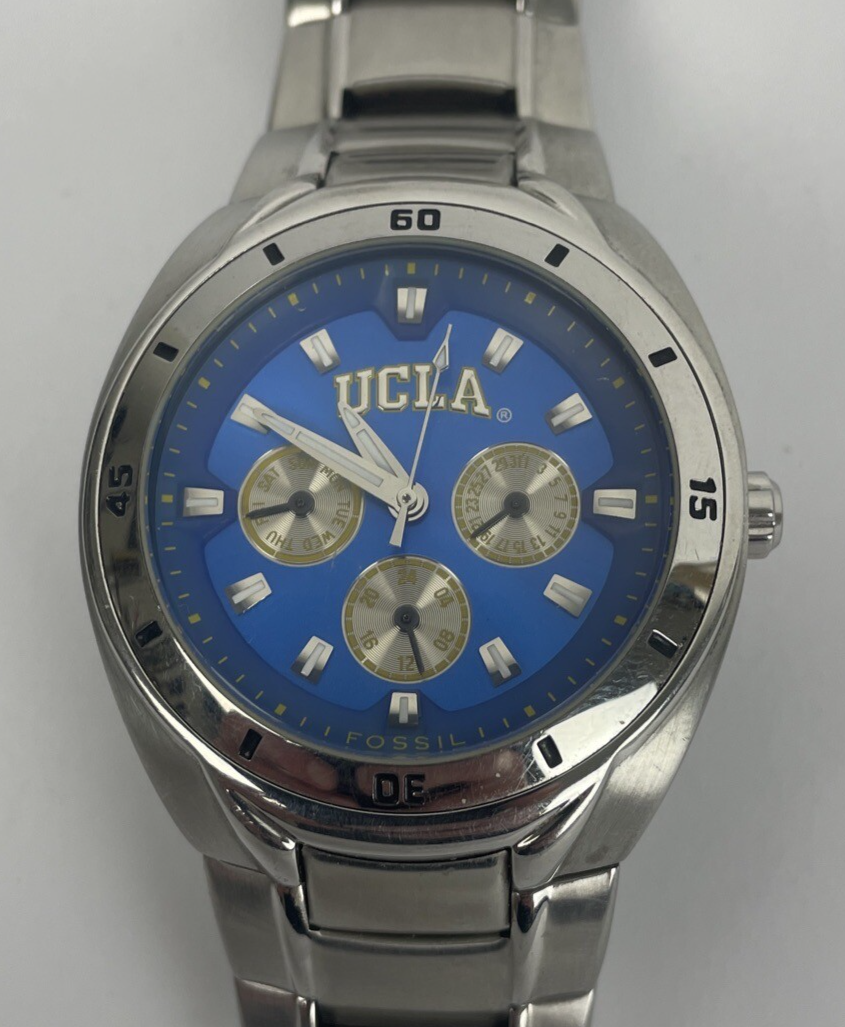 Fossil College Collection Series Multifunction Watch UCLA Bruins Blue Bezel