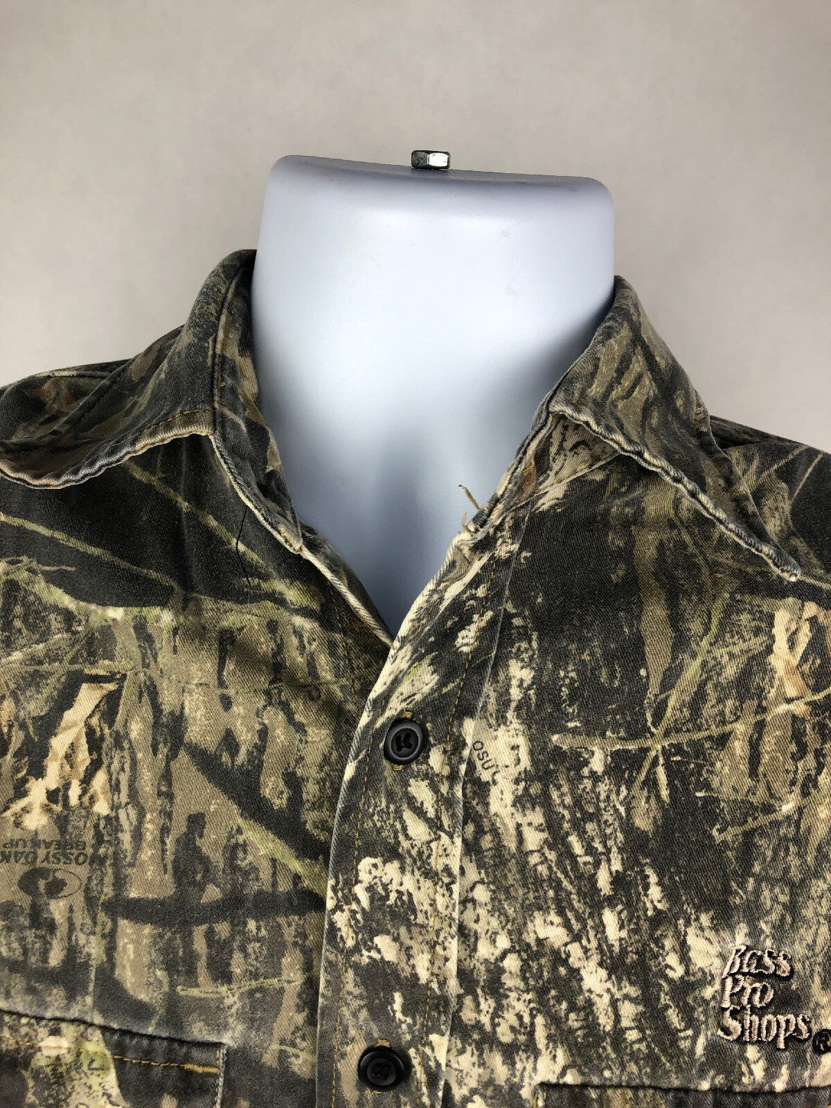 REDHEAD SILENT HIDE MOSSY OAK Bass Pro Shops Camo HEAVY Shirt Hunting Mens S