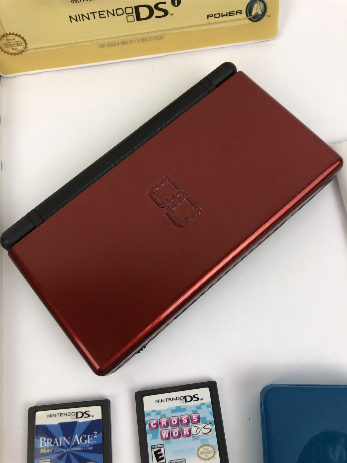 Nintendo DSi Lite Handheld System Burgundy With Charger And Stylus 4 Games LOOK