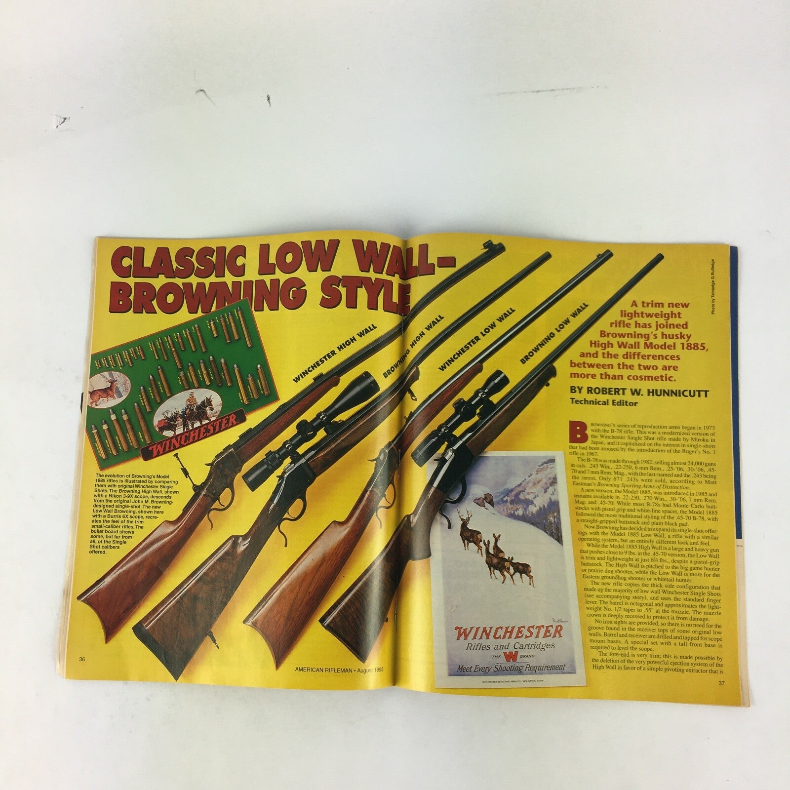 August 1995 American Rifleman Magazines Fail Safe Browning's Classic Low Wall