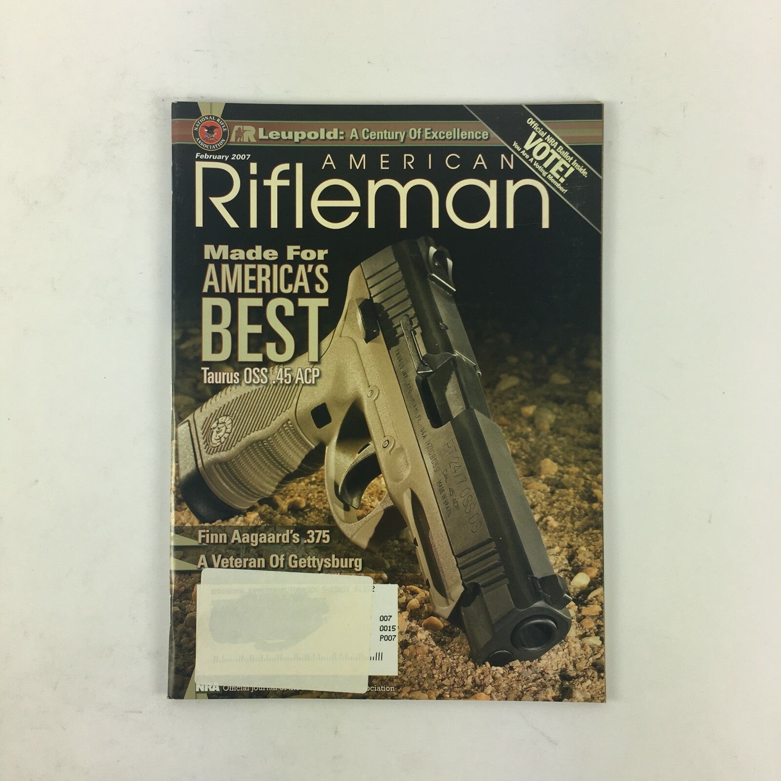 February 2007 AmericanRifleman Magazine Made for America's Best Taurus OSS.45ACP
