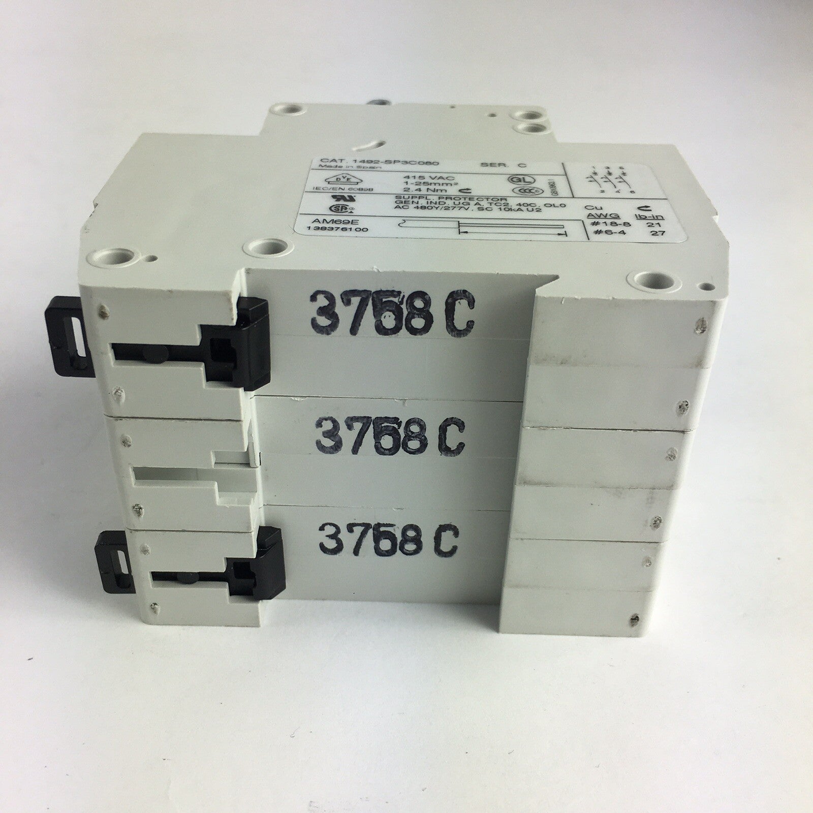 ALLEN BRADLEY 1492-SP3C080 SER. C CURUIT BREAKER