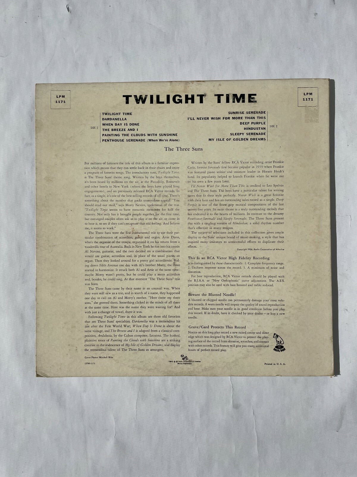 Twilight Time The Three Suns Vinyl Record Q10