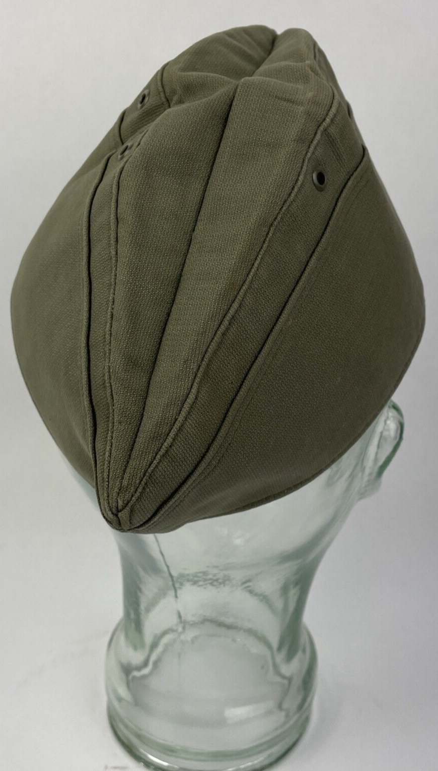Vintage German Military Army Green Hat Garrison Overseas Wedge Side Cap Size 56