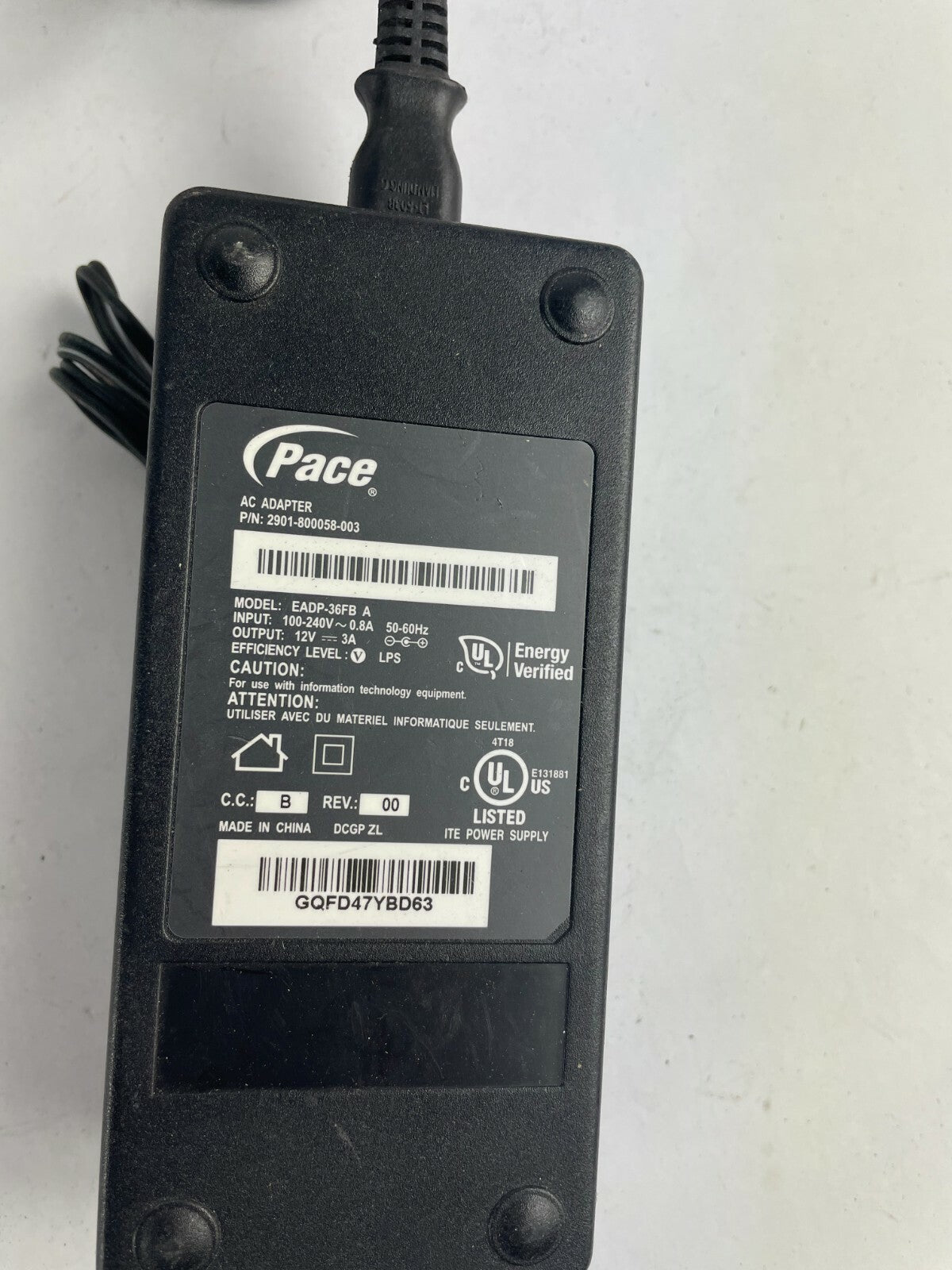 Genuine Pace EADP-36FB A Ac Adapter Output 12 V 3 A Power Supply Adapter A95