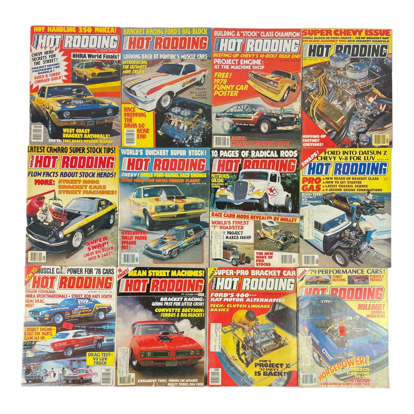 Lot of 12: Hot Rodding MAGAZINES Complete Full Set 12 issues Jan to Dec 1978
