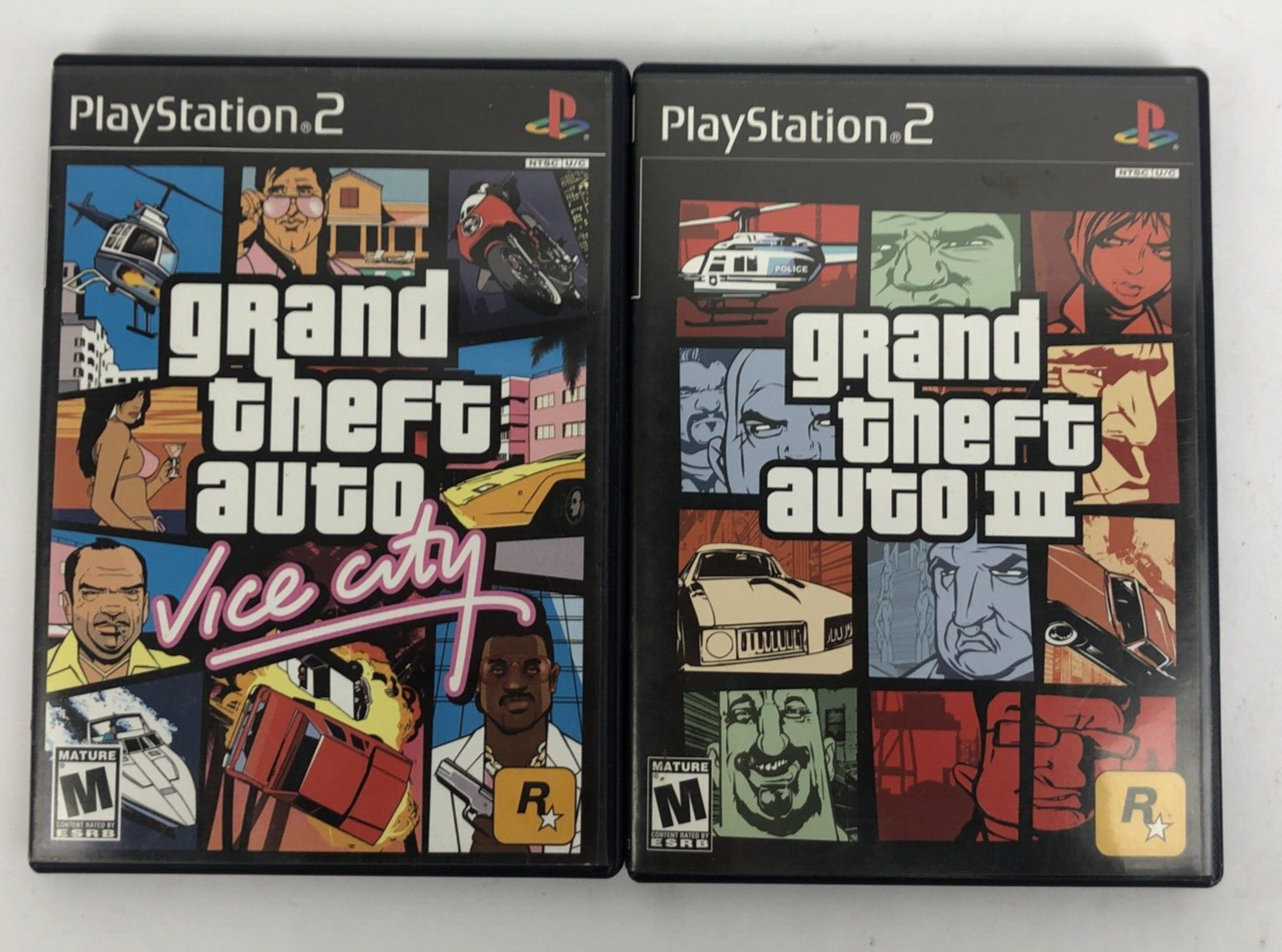 Grand Theft Auto III + GTA Vice City PS2 PlayStation 2 Includes 1 Manual - LOOK