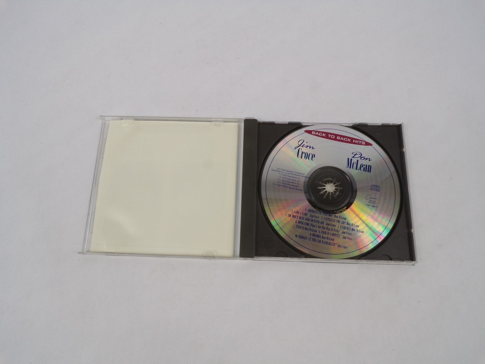 Back To Back Hits Jim Croce / Don Mclean American Pie Don Mclean I Got A CD#63
