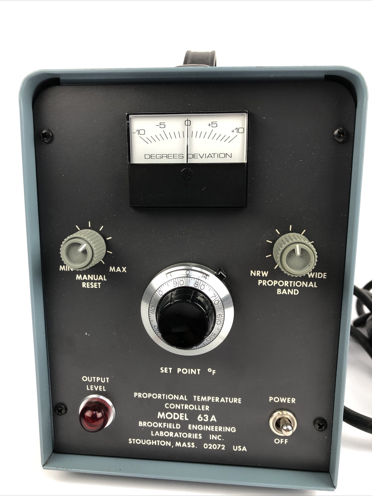 Brookfield Labs ATHENA CONTROLS MODEL 63A PROPORTIONAL TEMPERATURE CONTROLLER