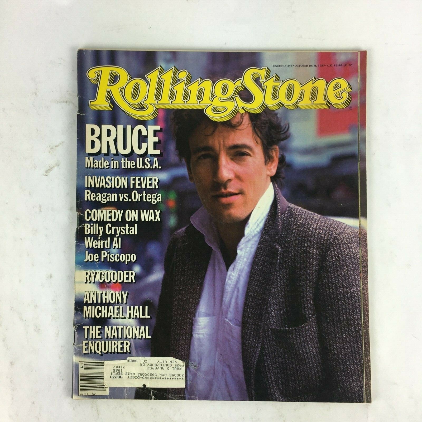 October 1985 RollingStone Magazine Bruce Invasion Fever Ry Cooder Anthony