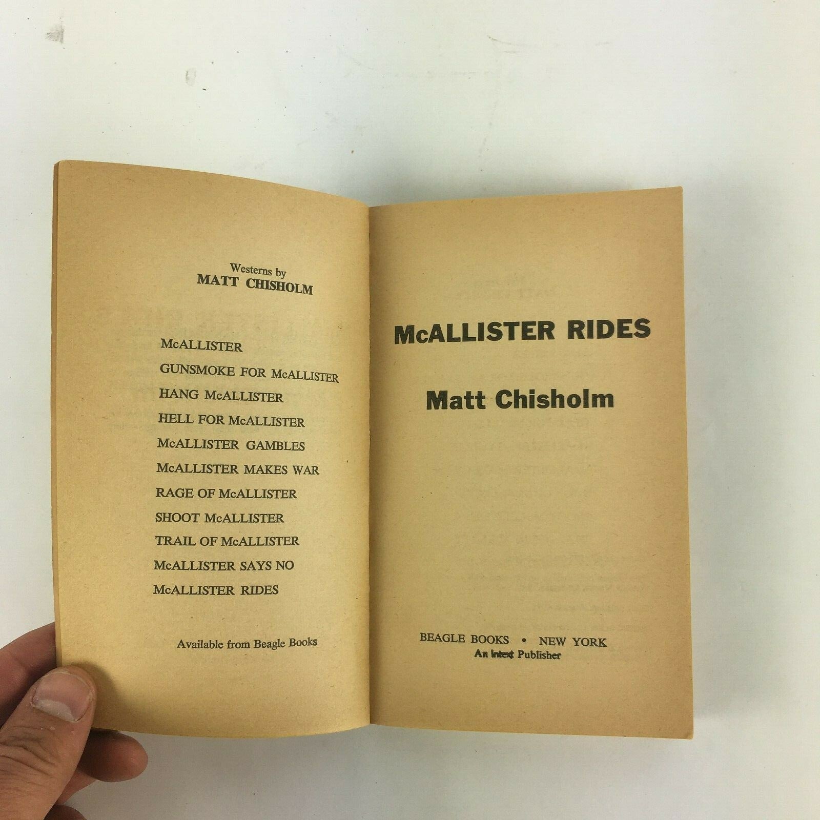 Matt Chisholm McAllister Rides into trouble- big trouble A Beagle Boxer Western