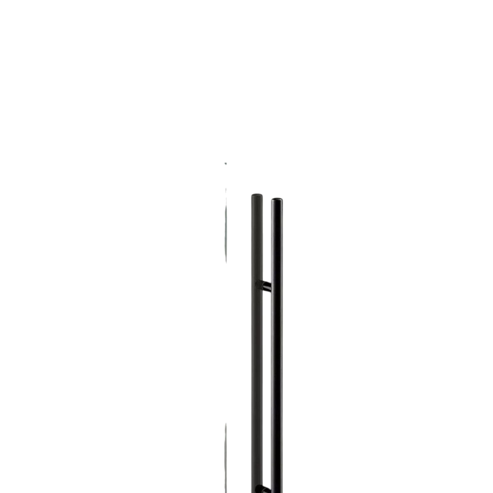 Union Japan 31" Black Round Pull Handle Back to Back Frameless Shower Glass Door
