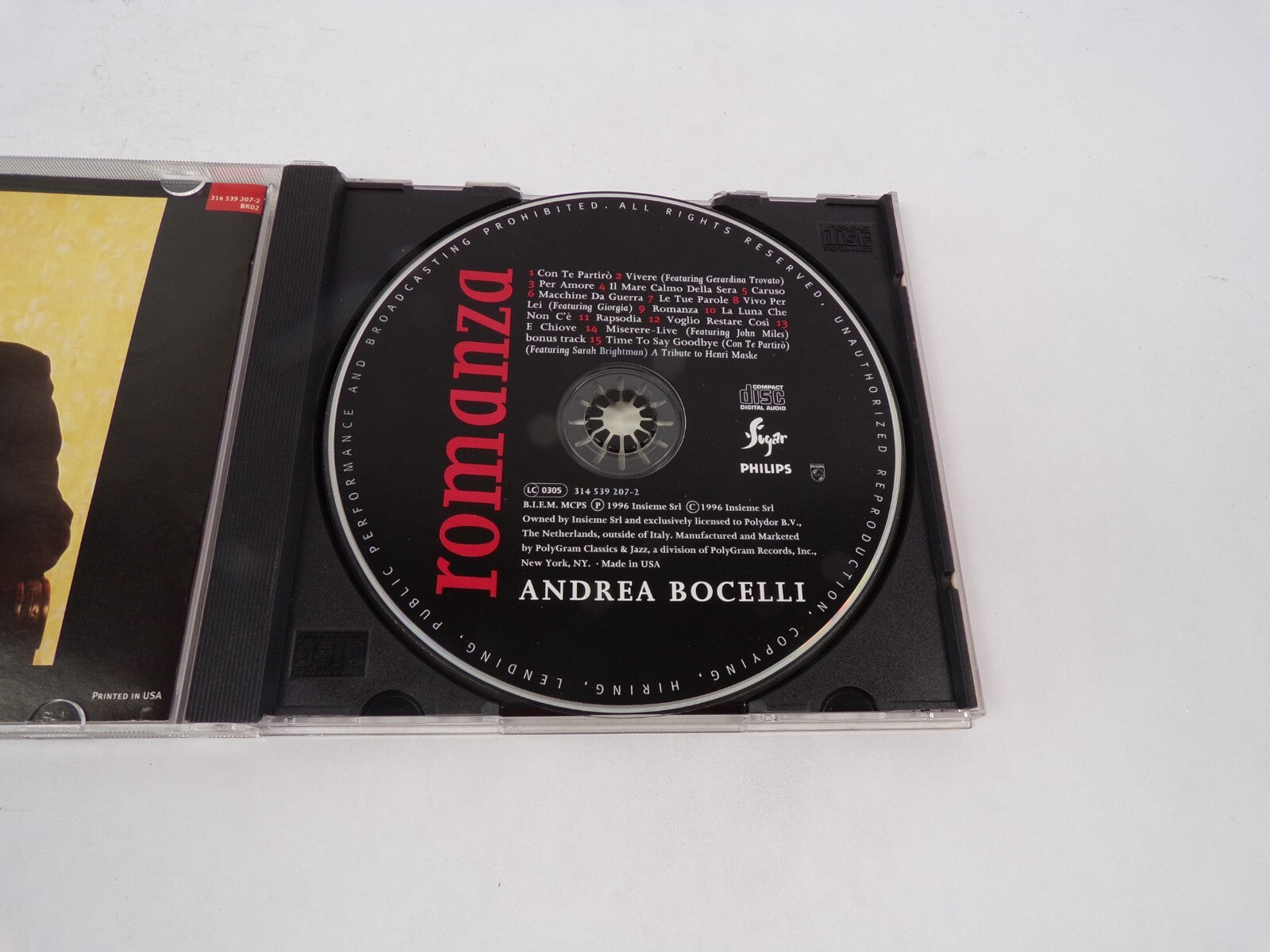 Romanza Andrea Bochelli Con Te Partiro Vivere Per Amore II Mare Calmo DellaCD#68
