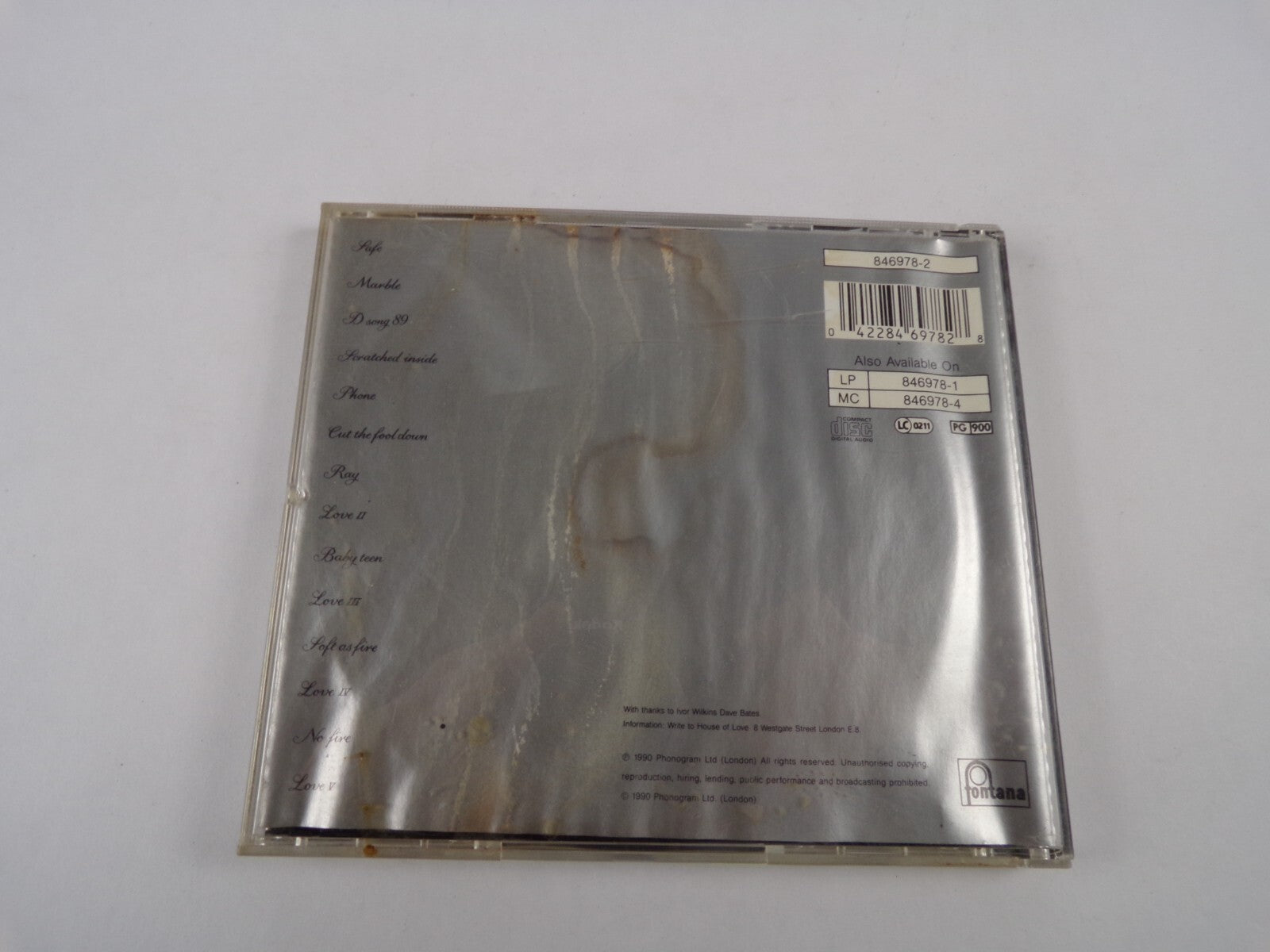 The House Of Love Safe Marble D Song Phone Ray Love 2 Love 3 No Fire CD#26