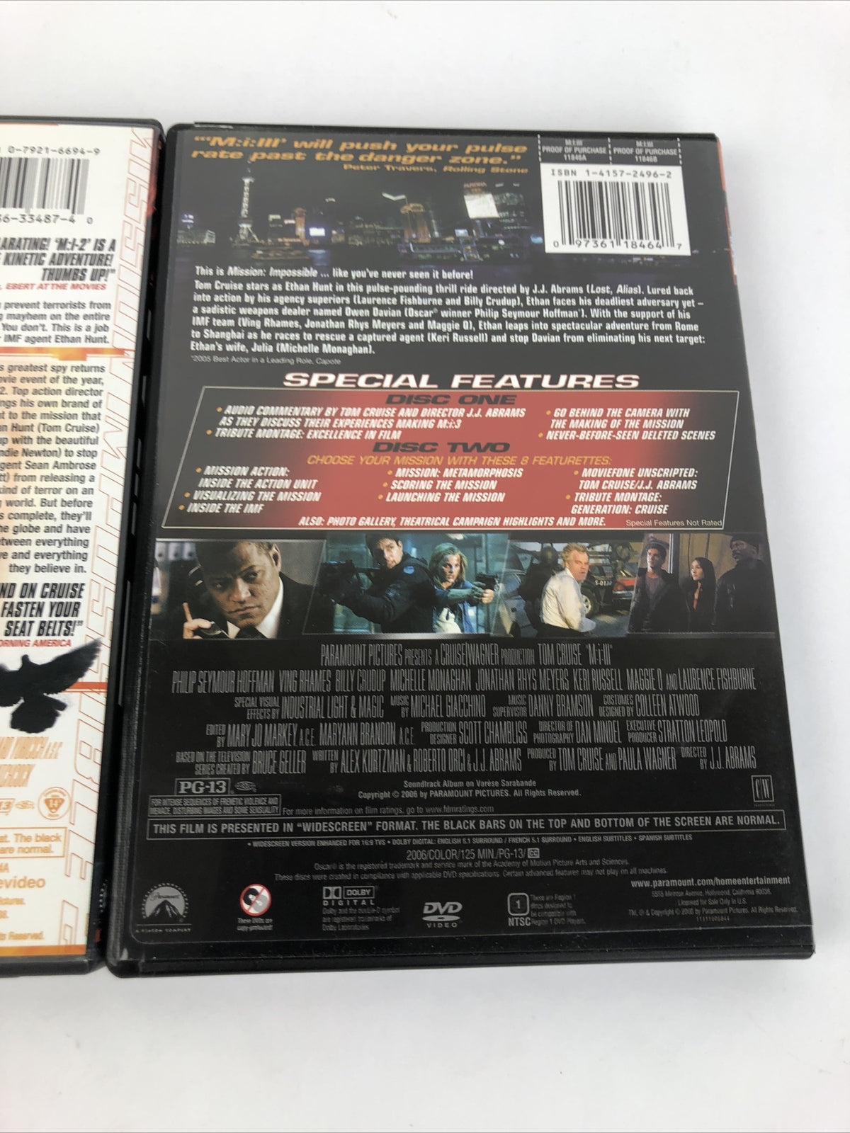 Mission:Impossible,1. 2, 3, Tom Cruise DVD 3 Movie Mint Discs Guaranteed