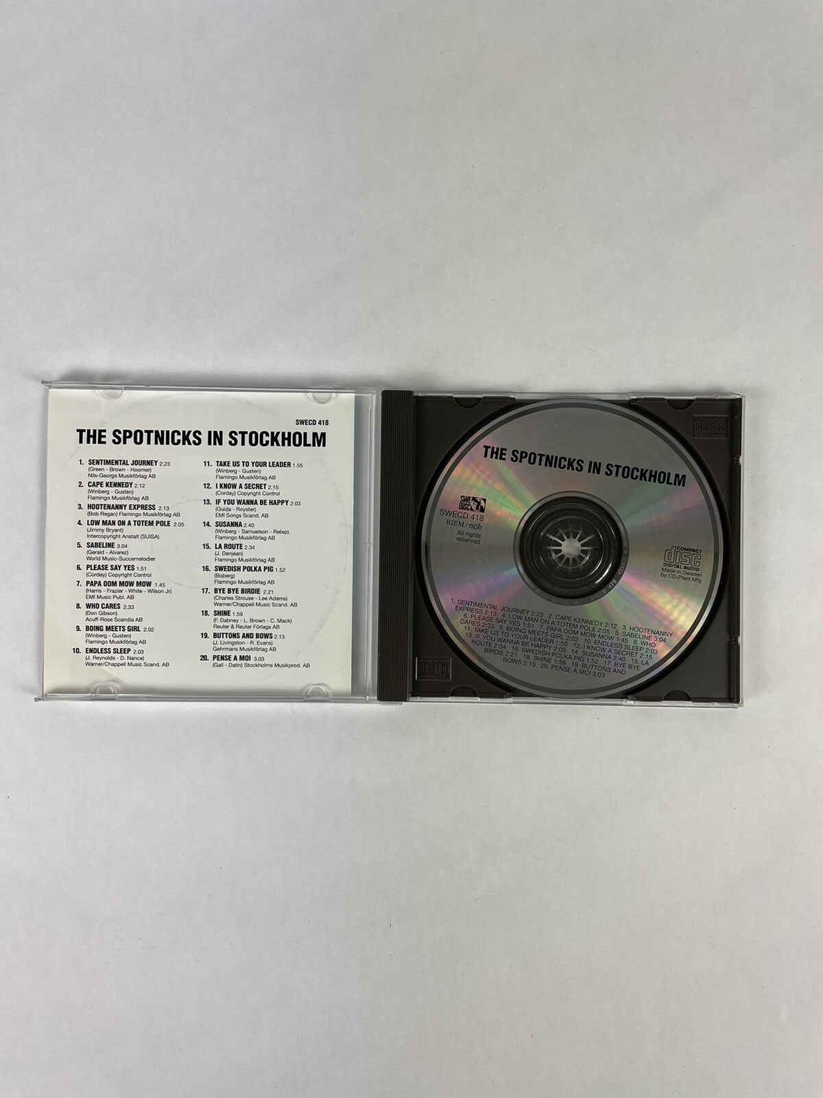 The SPOTNICKS 1990 SWEDEN ORIGINAL SWECD-418 NM CD IN STOCKHOLM #6
