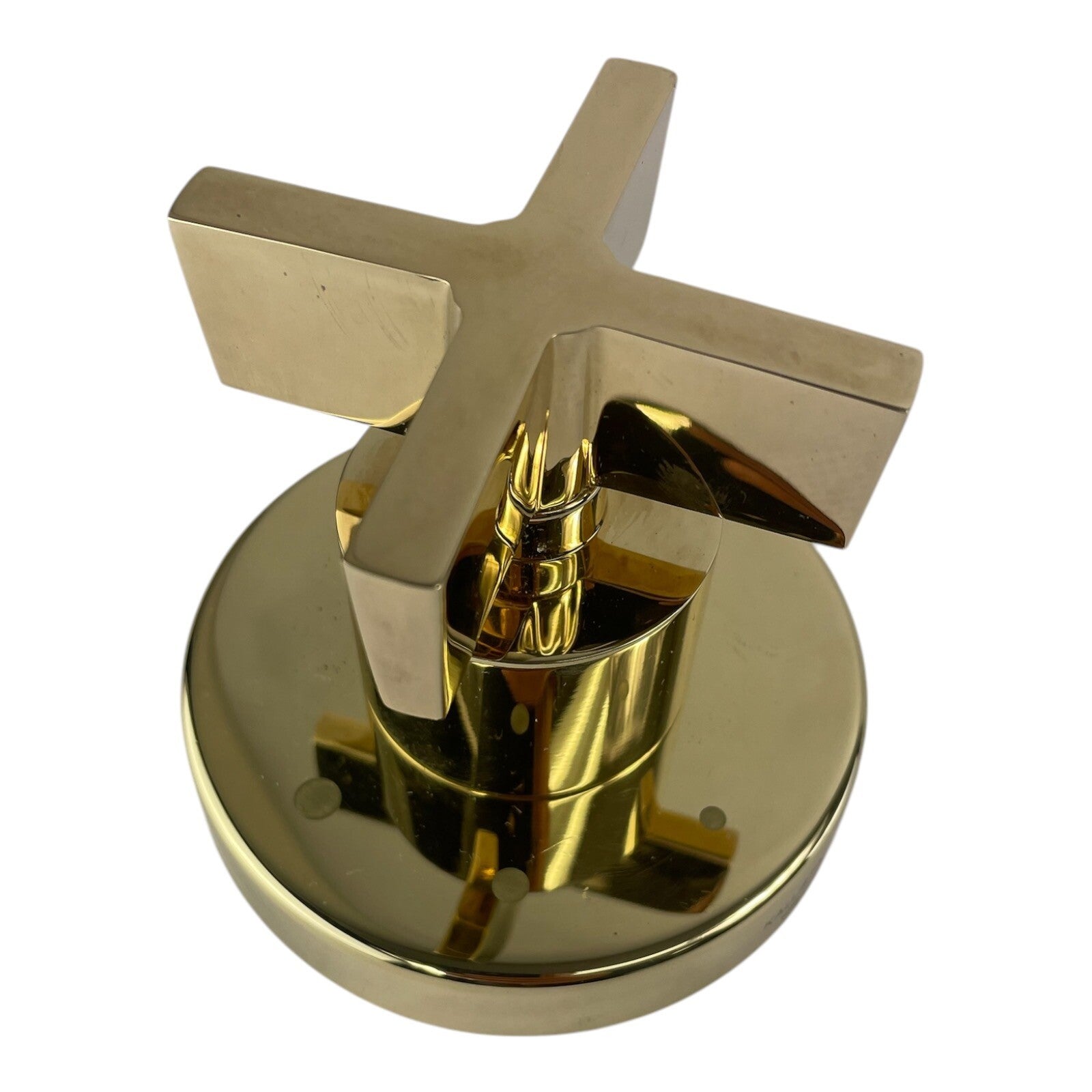 KALLISTA One P24423-CR-ULB cross handle volume control valve trim unlacquered brass