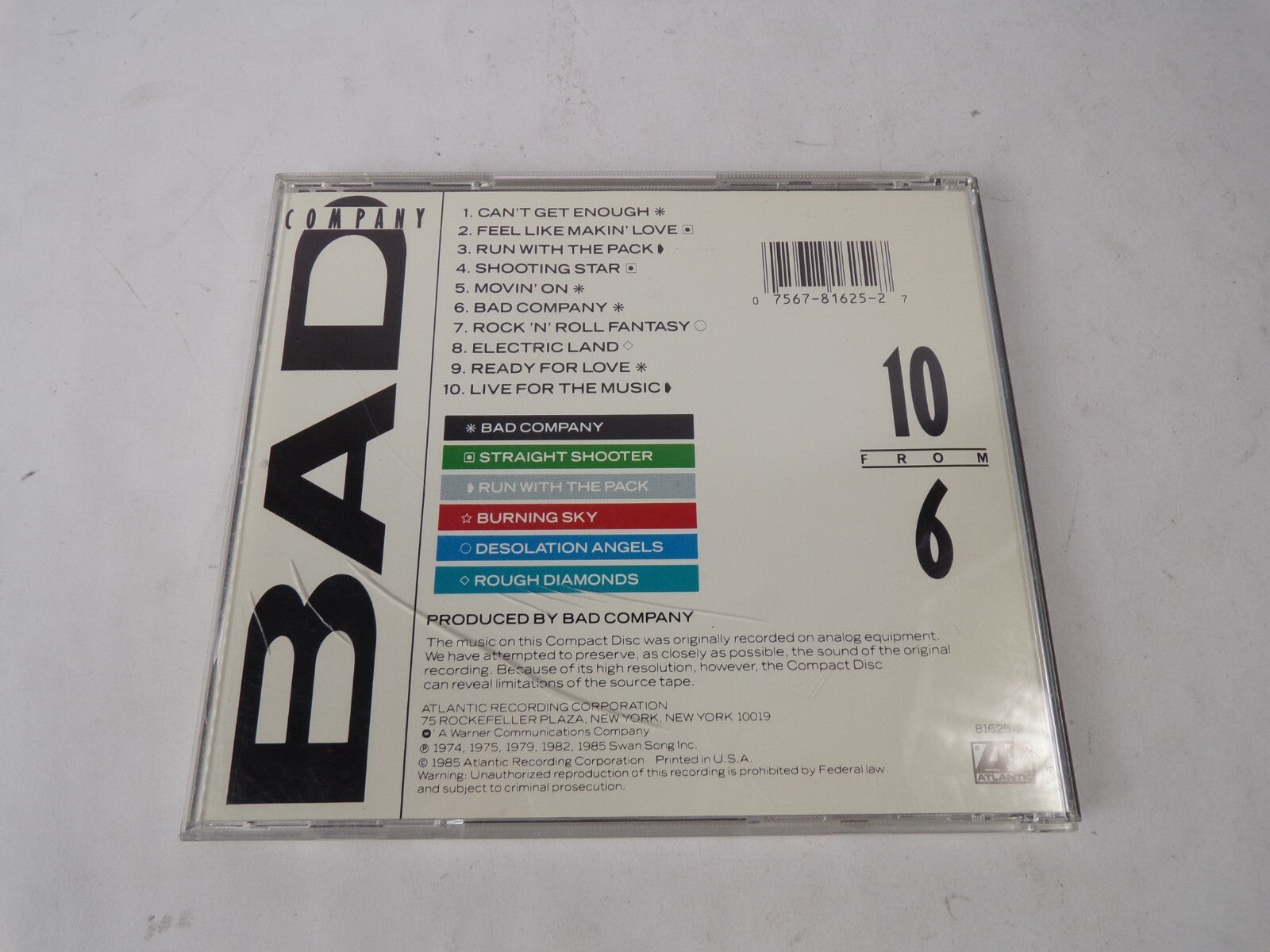 Company Bad Can't Get Enough Feel Like Makin' Love Run With The Pack Movin'CD#41