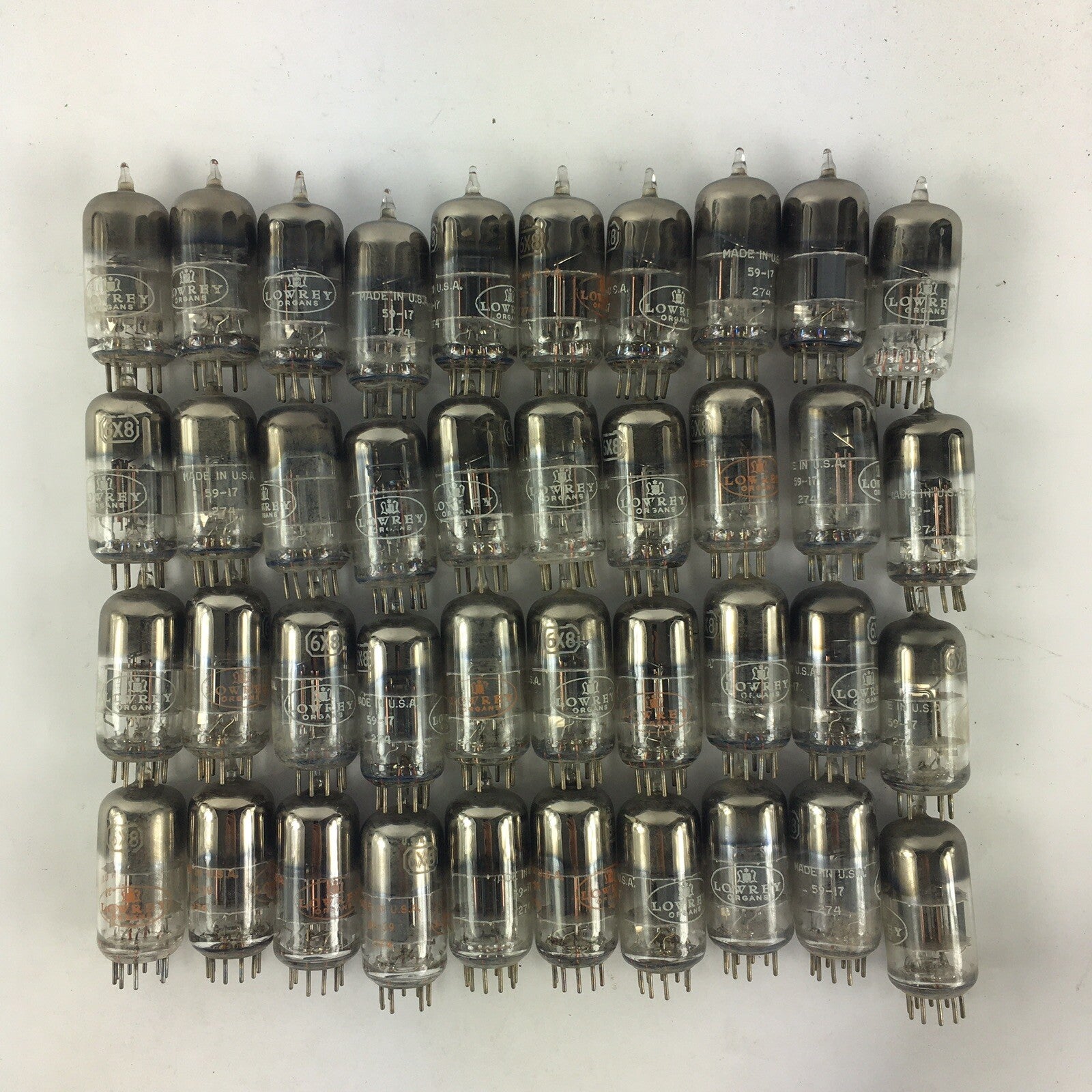Lot of 40: Lowery Vacuum Tubes 6X8 Used Not Tested