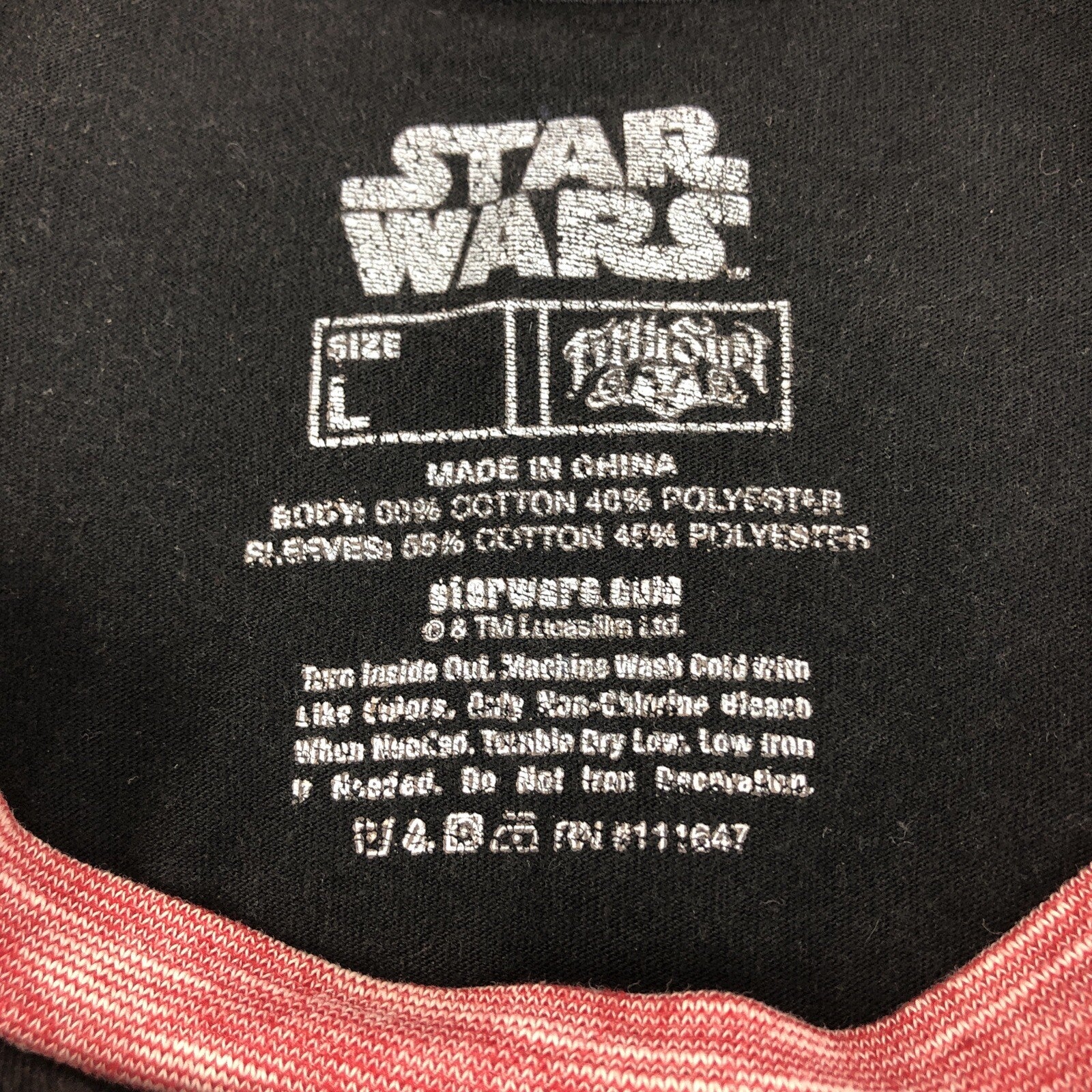 Mens Star Wars Raglan Shirt Large Darth Vader Join the Dark Side Rule the Galaxy