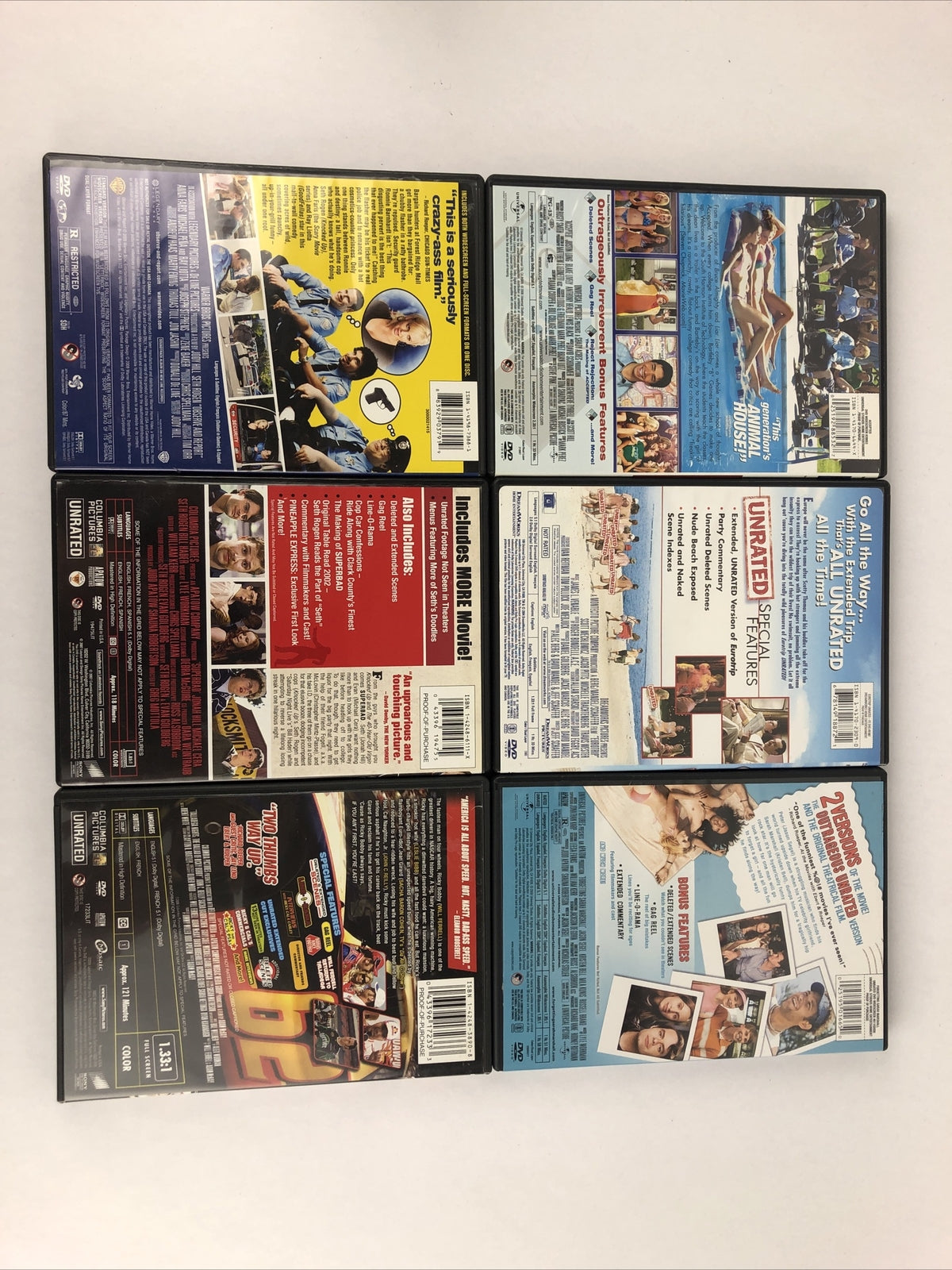 Awesome DVD LOT 6 Movies Comedy Superbad Accepted Euro Trip Talladega Nights ++