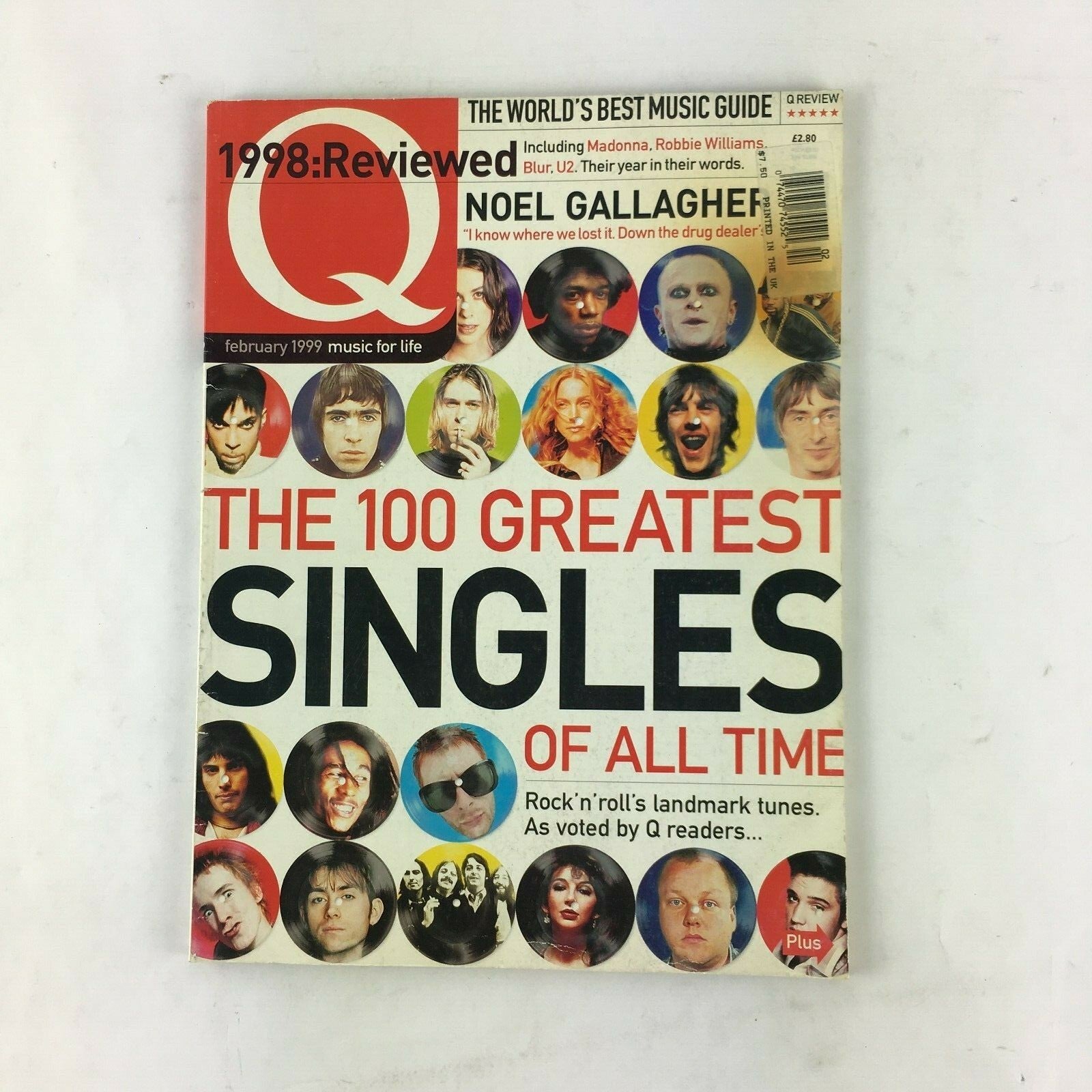 February 1999 Q Magazine The 100 Greatest Singles of All Time Noel Gallagher