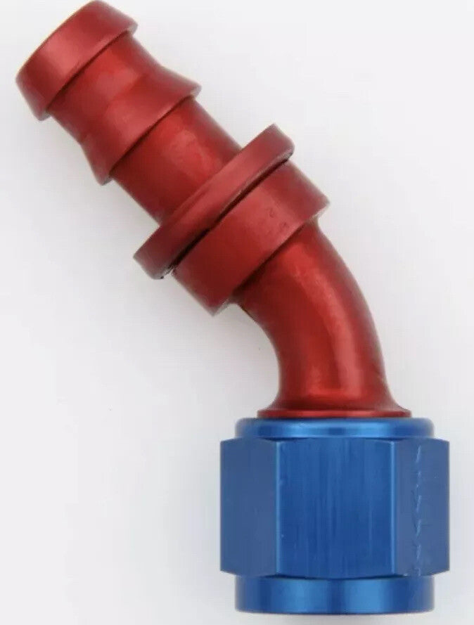 Eaton Aeroquip FBM1522 Aluminum 45 Degree Socketless Hose End - 6 AN To - 6 AN