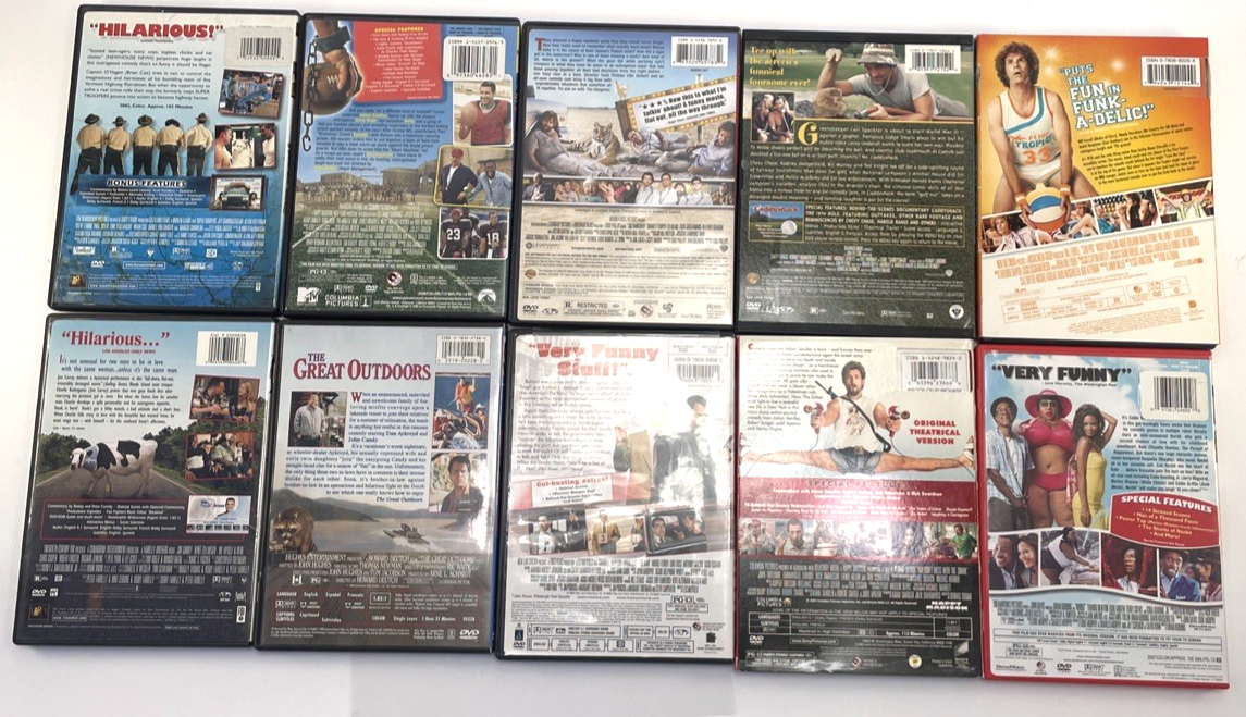 Comedy DVD Lot of 10 ZOHAN Caddyshack SEMI-PRO Super Troopers Hangover Norbit