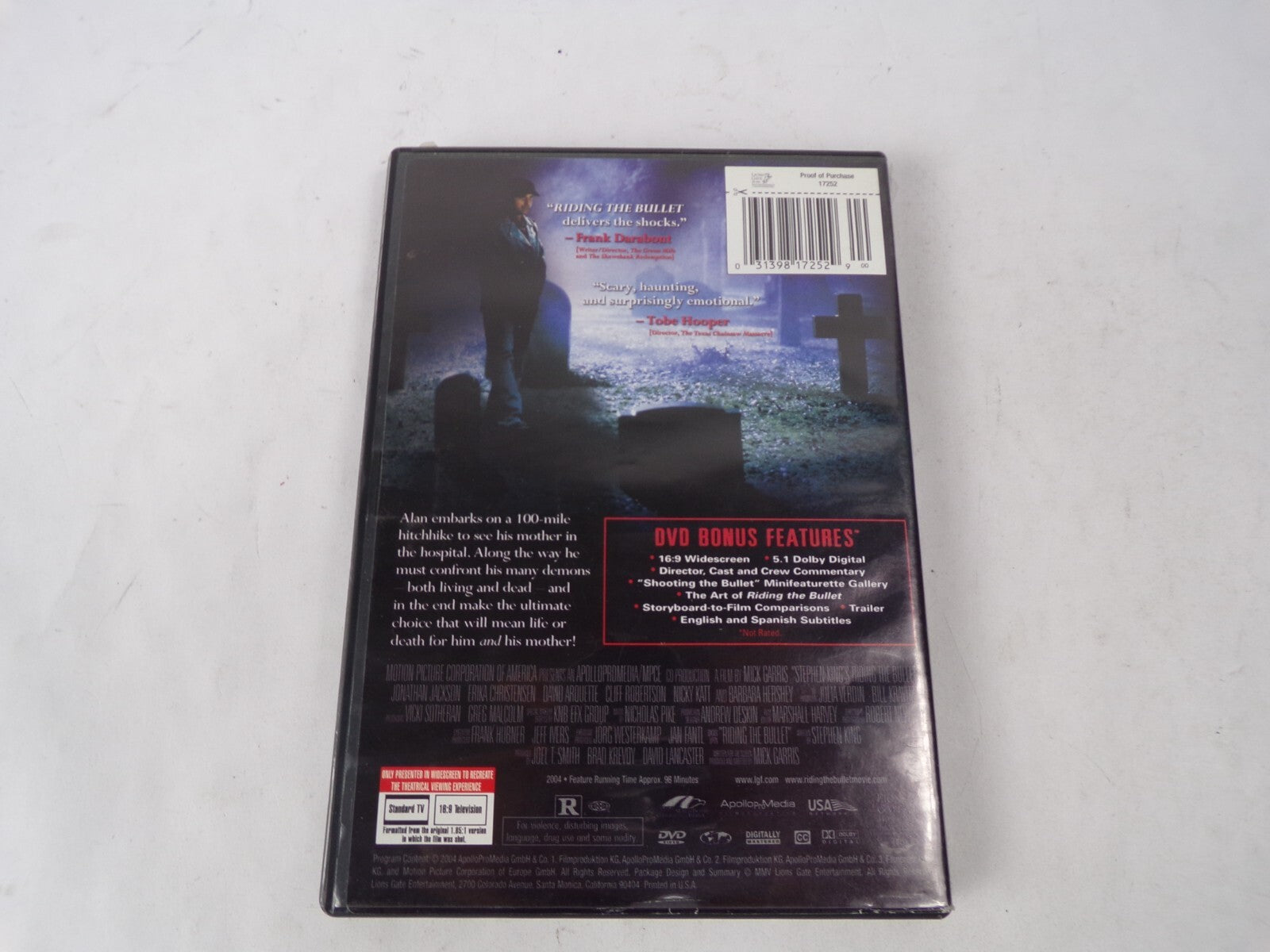 Riding The Bullet Stephen King's Widescreen The Dead Travel Fast Mick DVD Movies