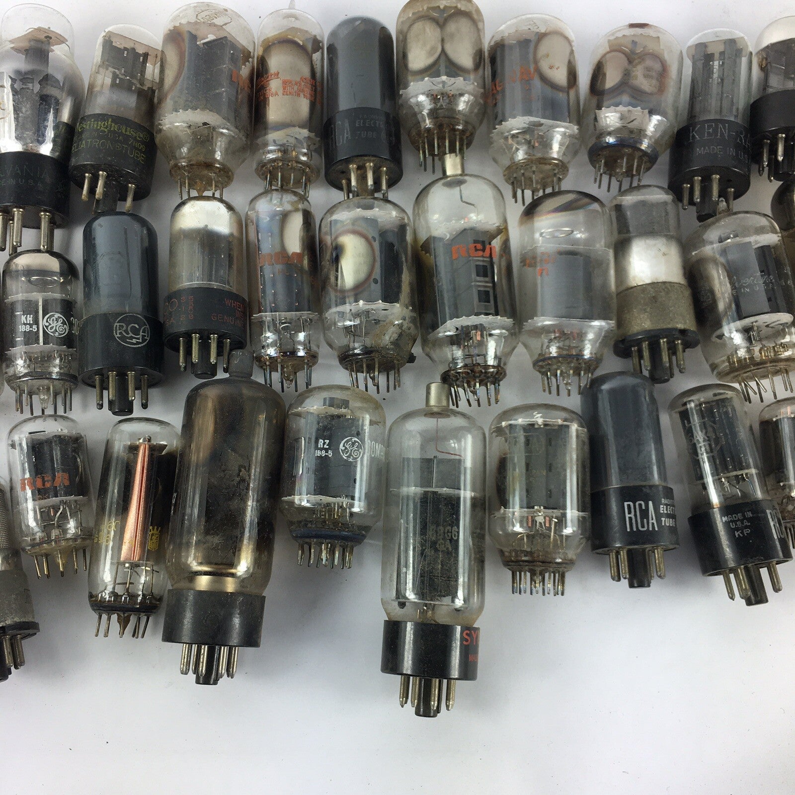 Lot of 50 Various Brands Vintage Vacuum Tubes -UNTESTED - Sylvania, RCA GE #5