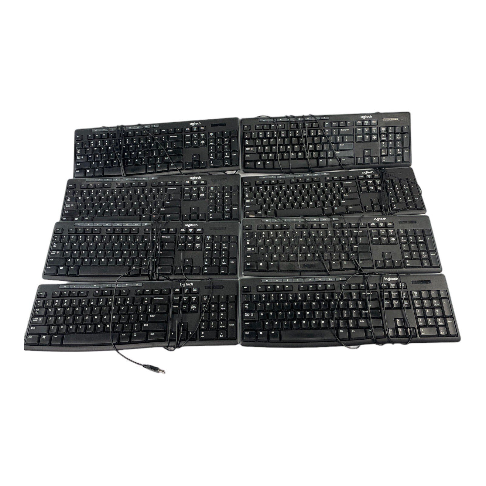 Lot of 8: Logitech K120 USB Black Keyboard