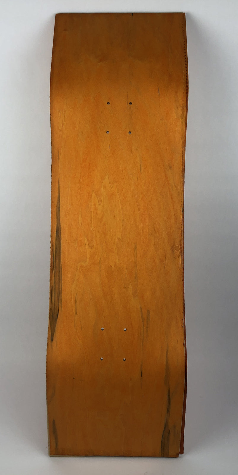 Skateboard Deck Blank Uncut 10" x 34" w 14.25 Wheelbase Pre Drilled Orange Stain