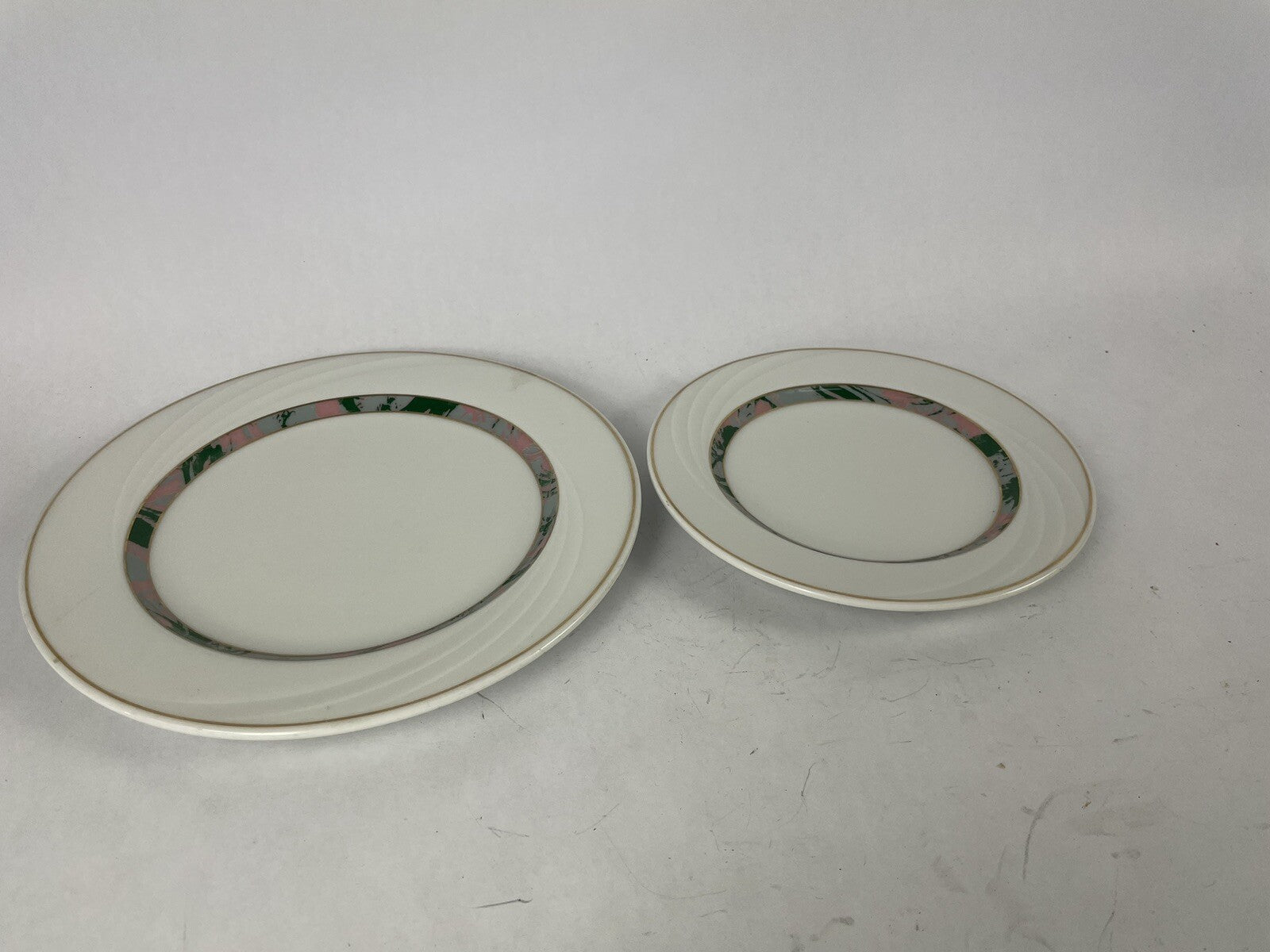Lot of 2: Vintage Schonwald Germany White Serving Plates 4291 9291