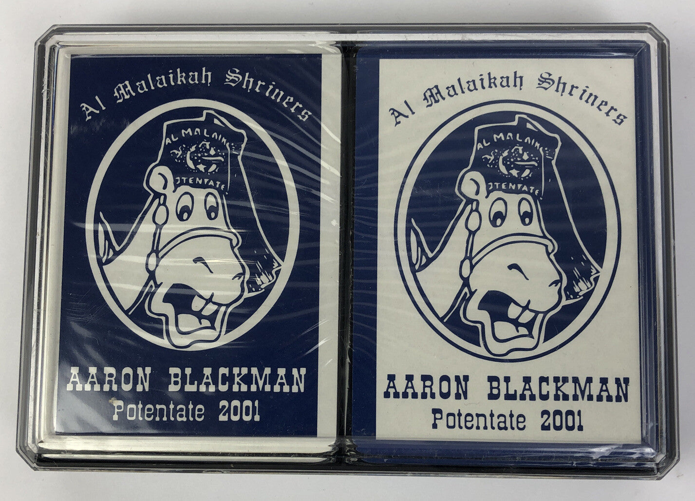 2 x Decks Al Malaikah Shriners Playing Cards Aaron Blackman Potentate 2001 - NEW