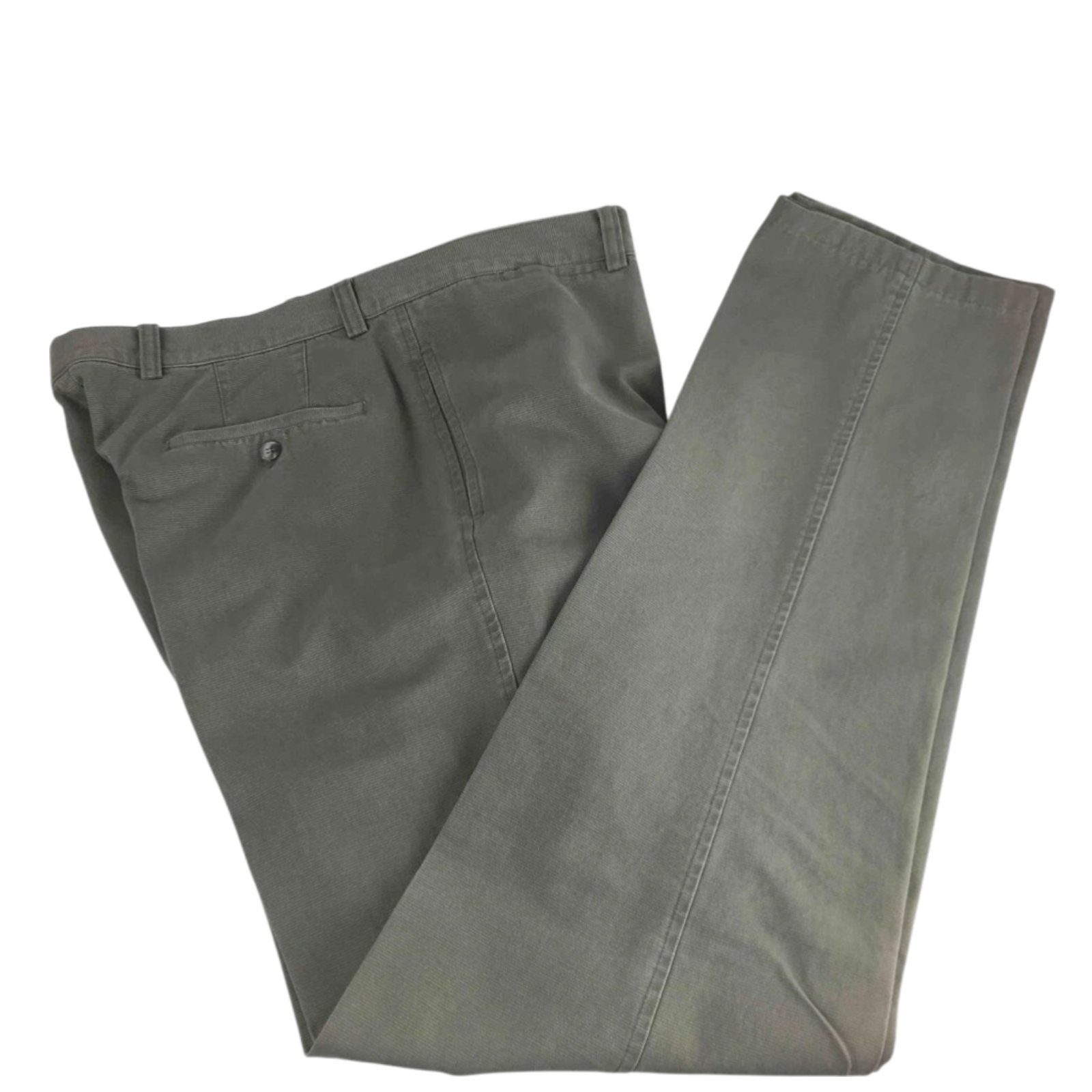 Overland Mens Dress Pants Beige Flat Front Pockets Cotton Trousers 48 34 x 35