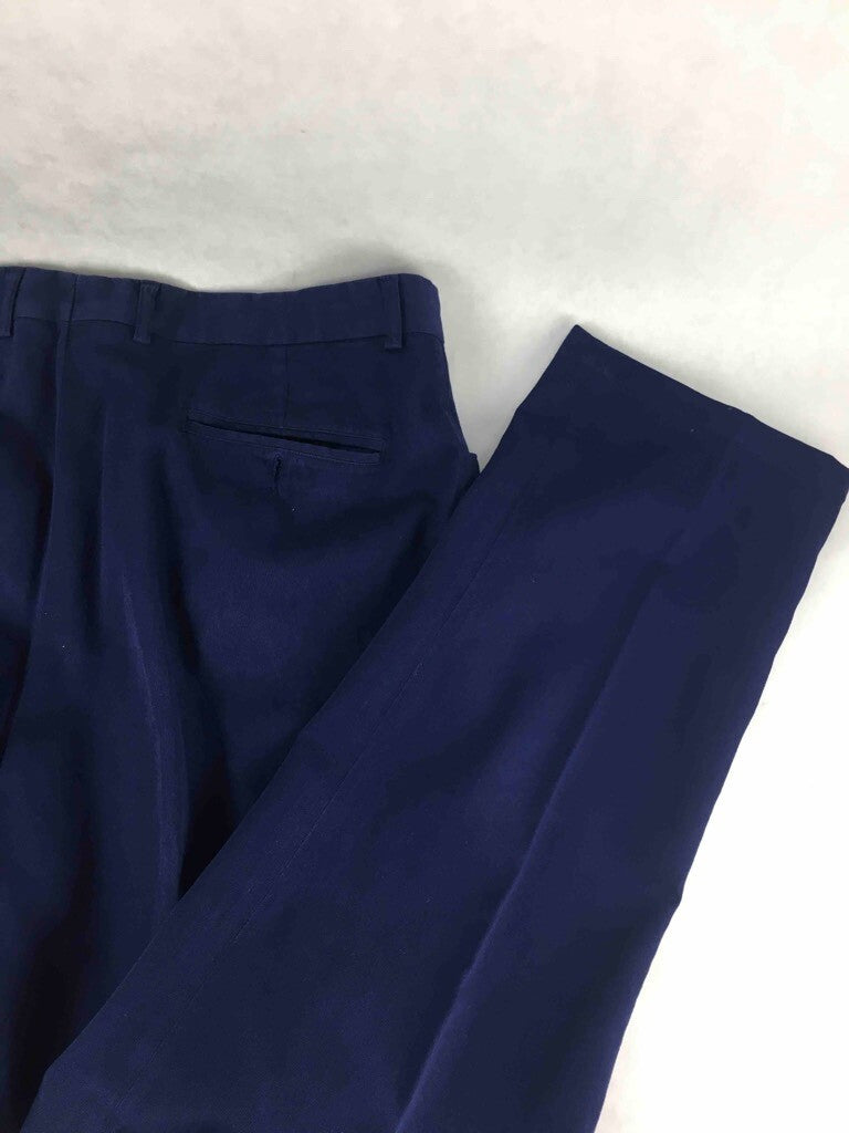 Iceberg Gilmar Mens Dress Pants Blue Flat Front Pockets Zip-Fly Cotton 54 X 33