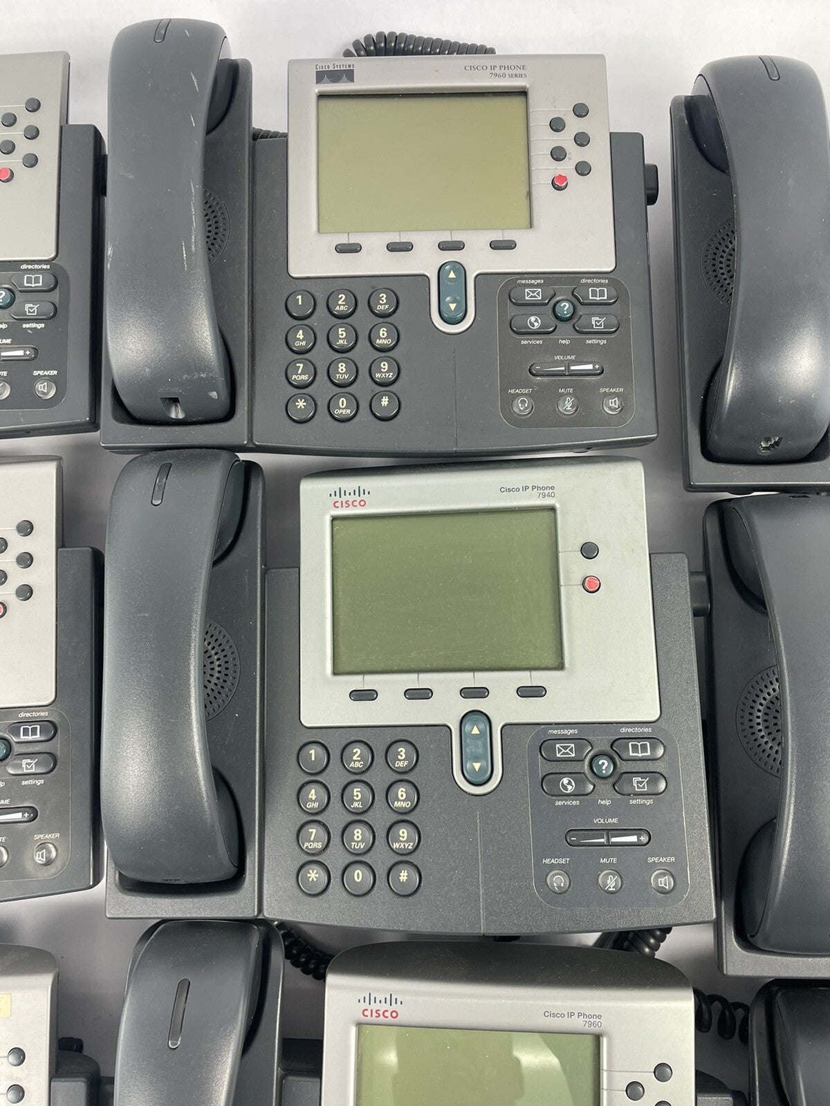 Lot of 9 Cisco IP 7900 7960 7945 PoE VoIP Business Office Phone Handset CP-7960G
