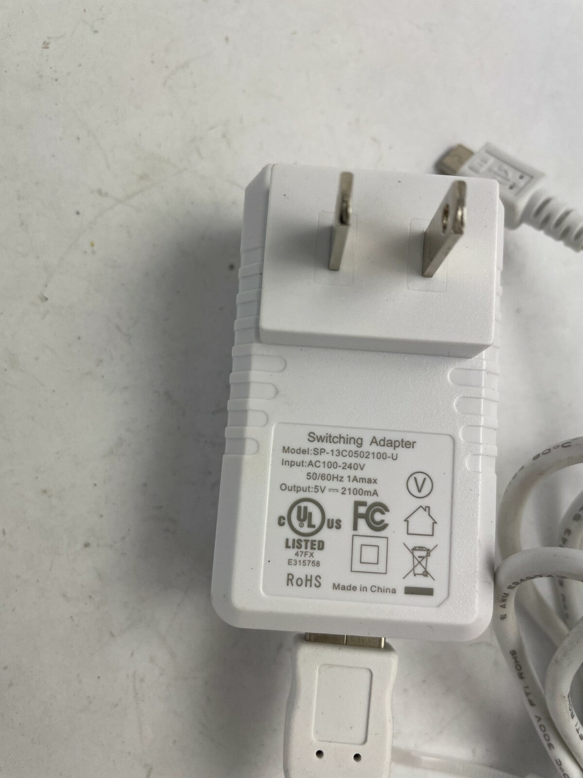 Genuine Ac Adapter SP-13C0502100-U Output 5 V 2100 mA Power Supply Adapter A77