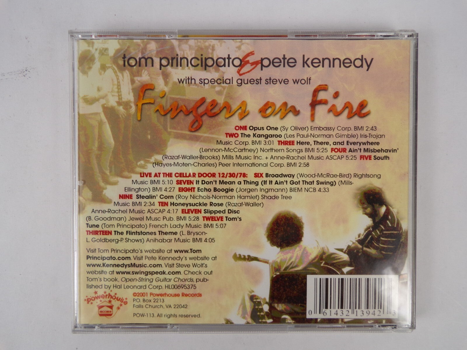 Tom Principato Pete Kennedy Fingers On Fire Guest Steve Wolf CD #9