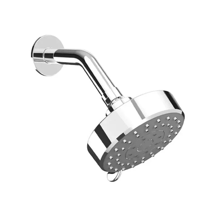 Rubi RMYTDCC Myrto chrome shower arm and shower head kit for modern bathroom installation