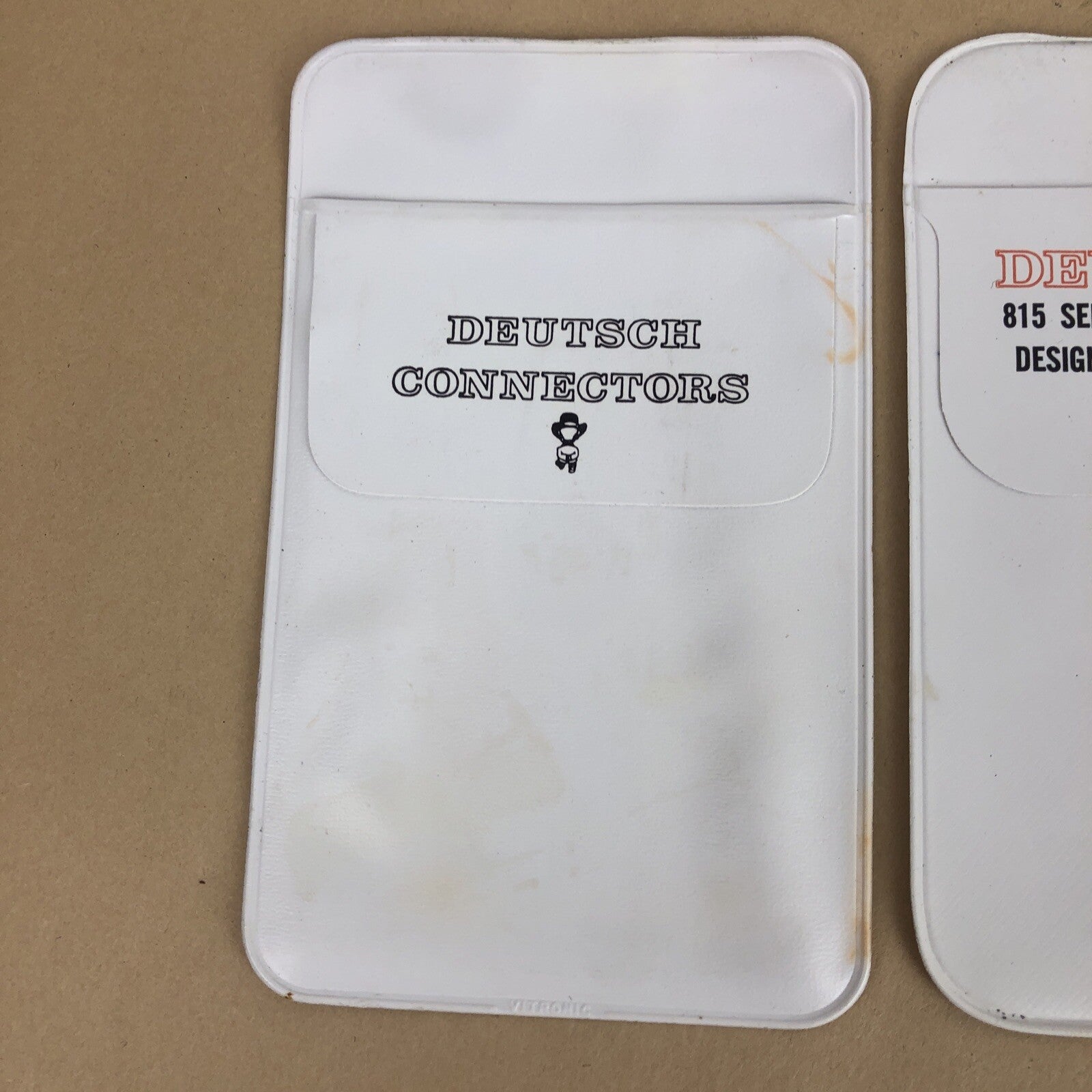 2 x Vintage WHITE Pocket Protector DEUTSCH CONNECTORS Designed to Preform - LOOK