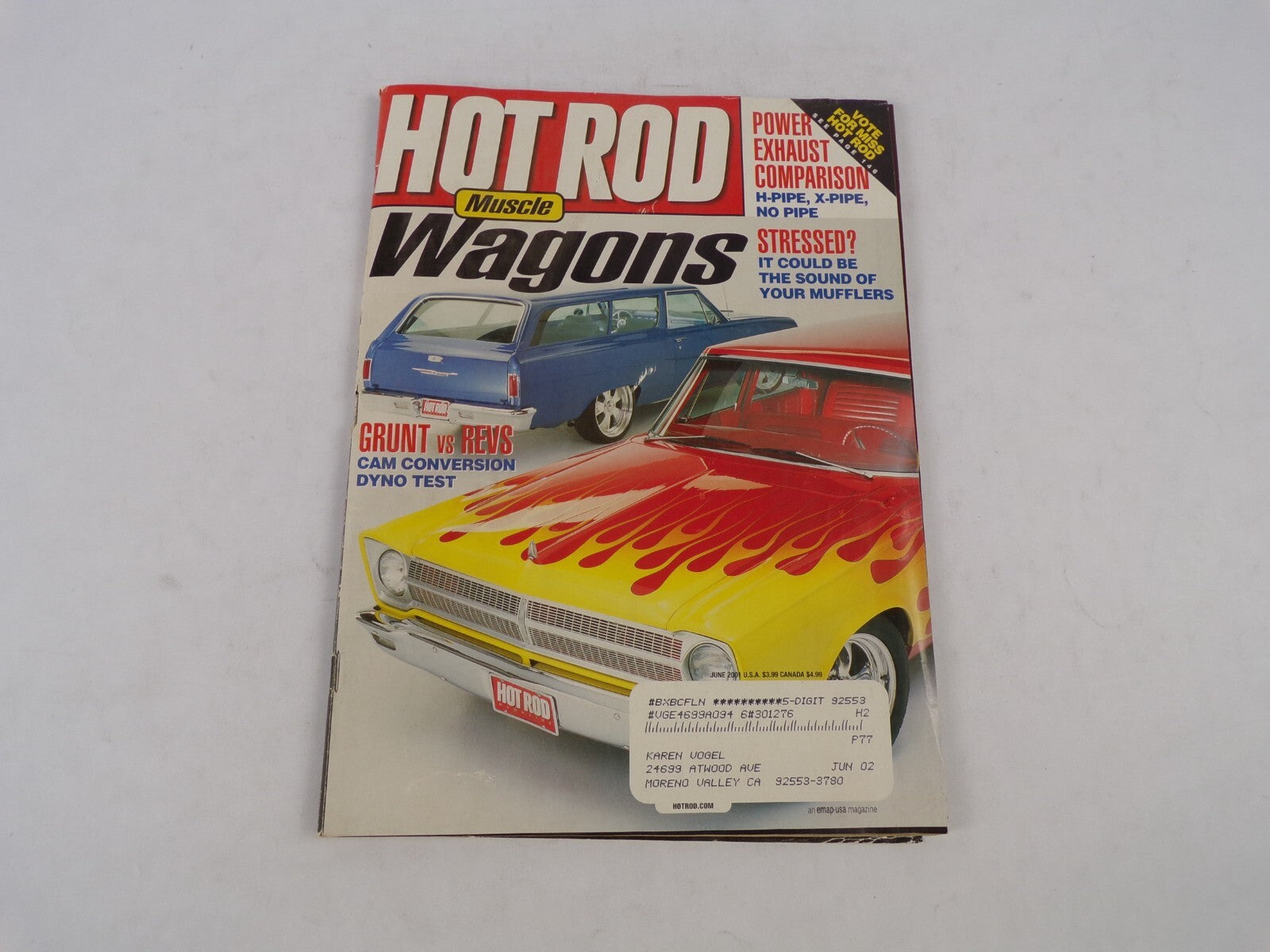 June 2001 Hot Rod Magazine Wagons PowerExhaust Comparison H-Pipe,X-Pipe,No Pipe