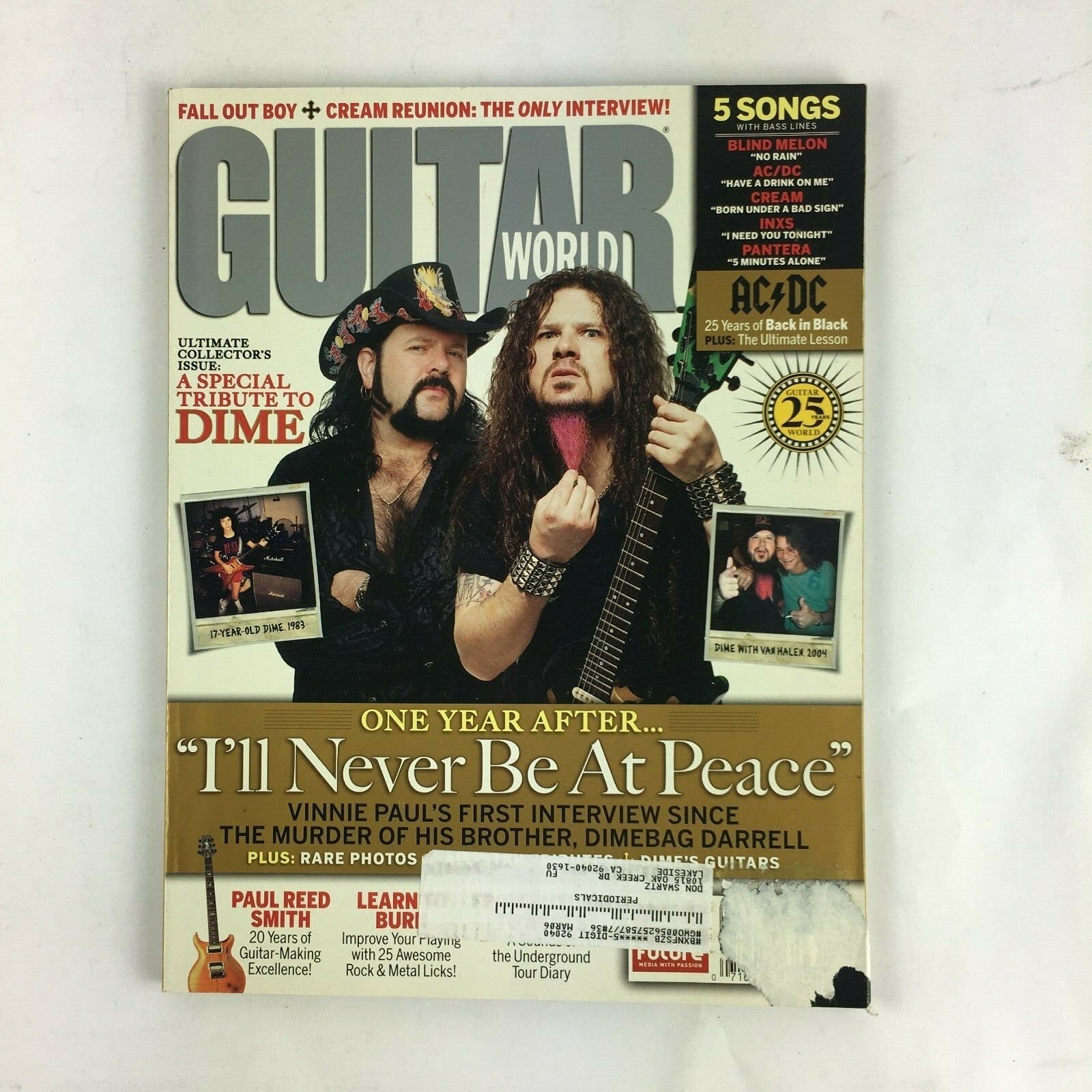Guitar World Magazine I' 11 Never Be At Peace Paul Reed Smith Dime Fall Out Boy