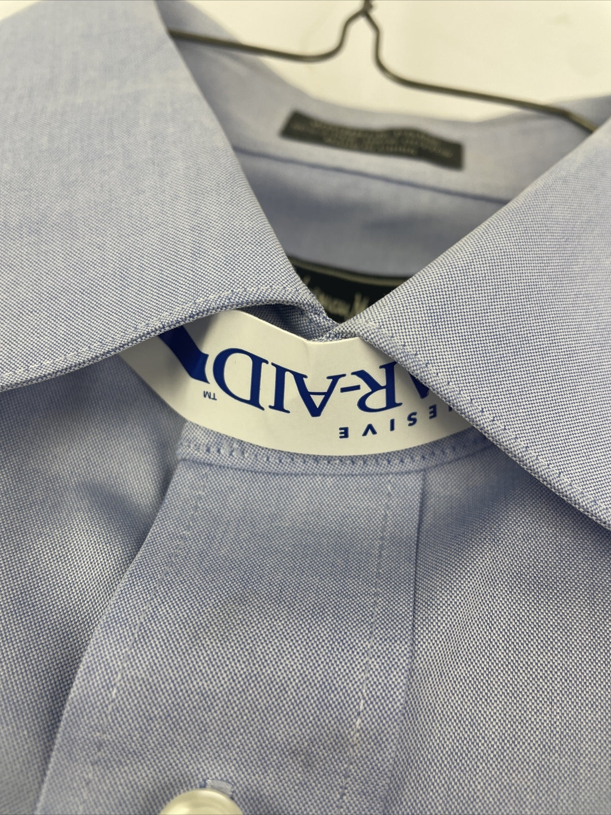 Neiman Marcus Dress Shirt Wrinkle Free 80s 2-Ply Cotton Mens15 34/35 Light Blue